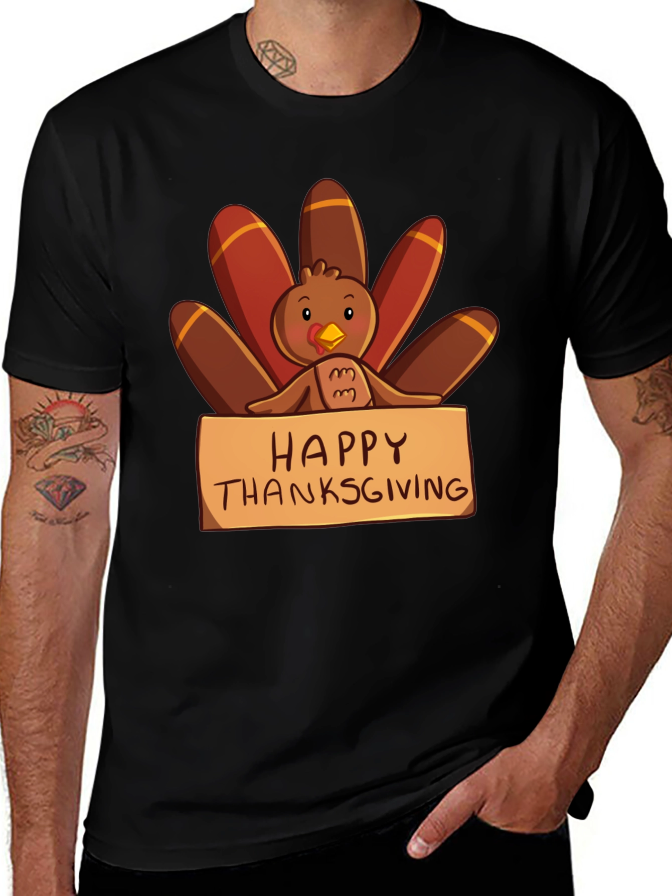 Variant 13 of Happy Thanksgiving Turkey Graphic Tee