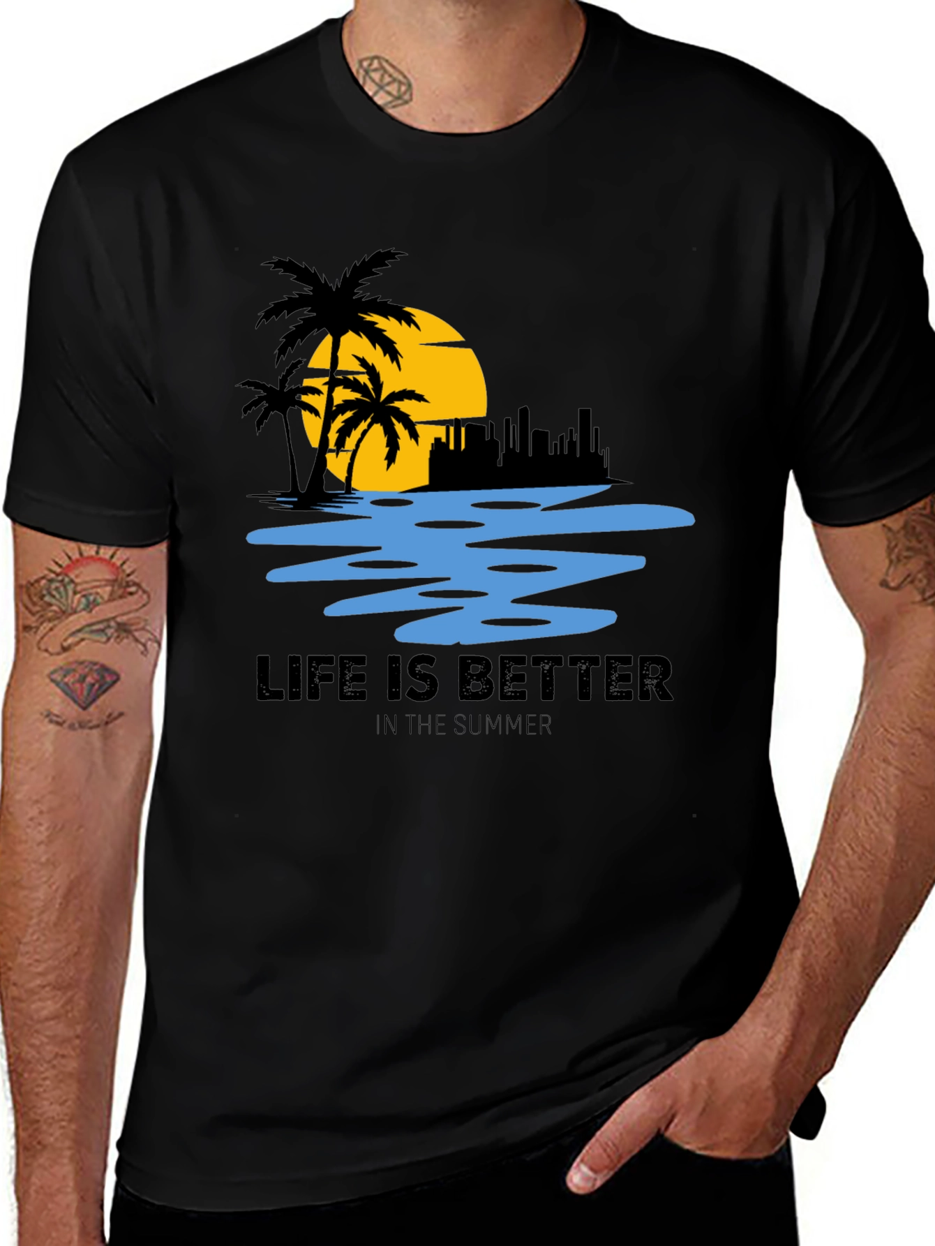 Variant 10 of Summer Life T-Shirt - Beach Scene Tee