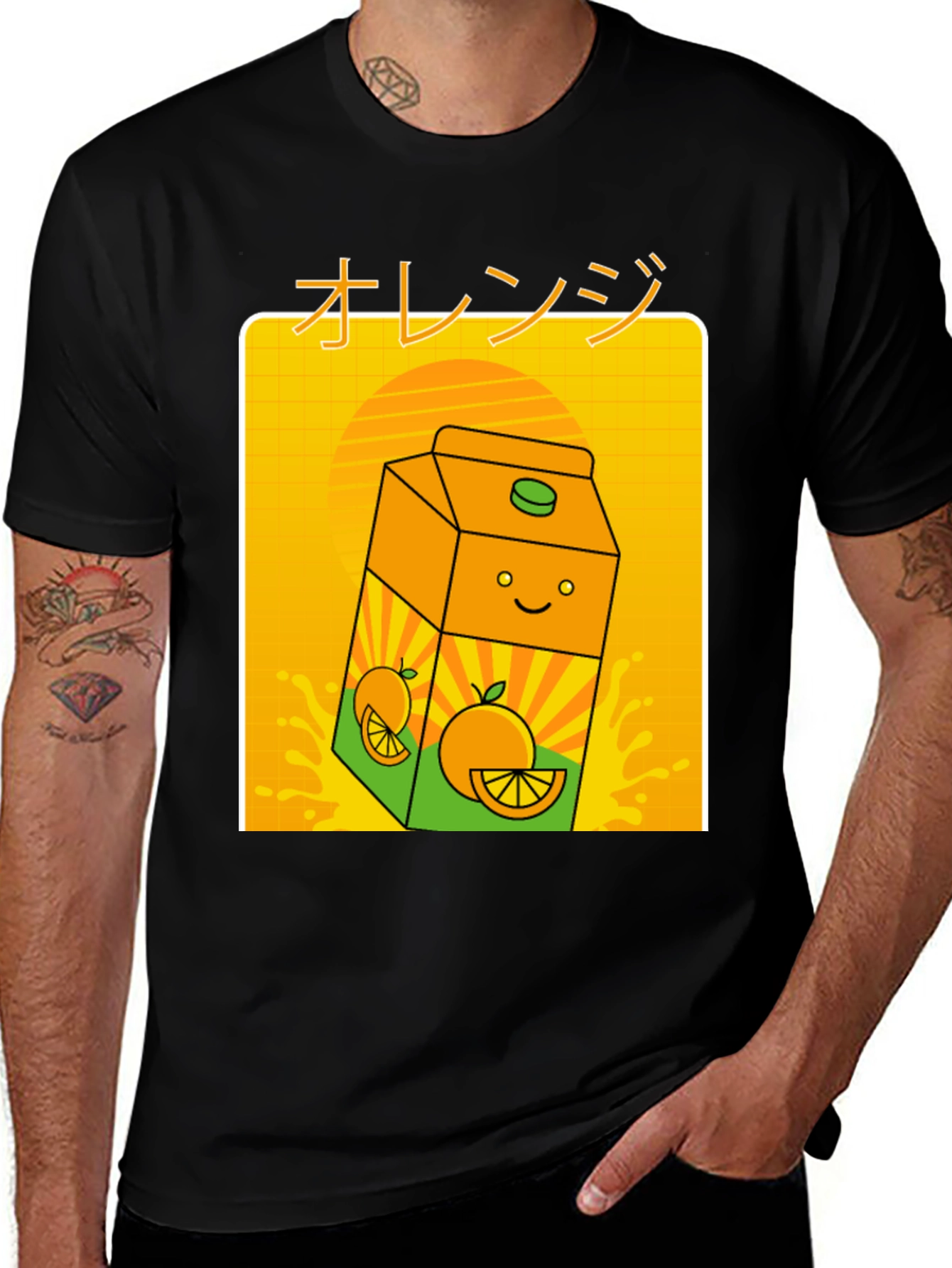 Variant 4 of Orange Juice Cartoon T-Shirt - Kawaii Aesthetic Tee