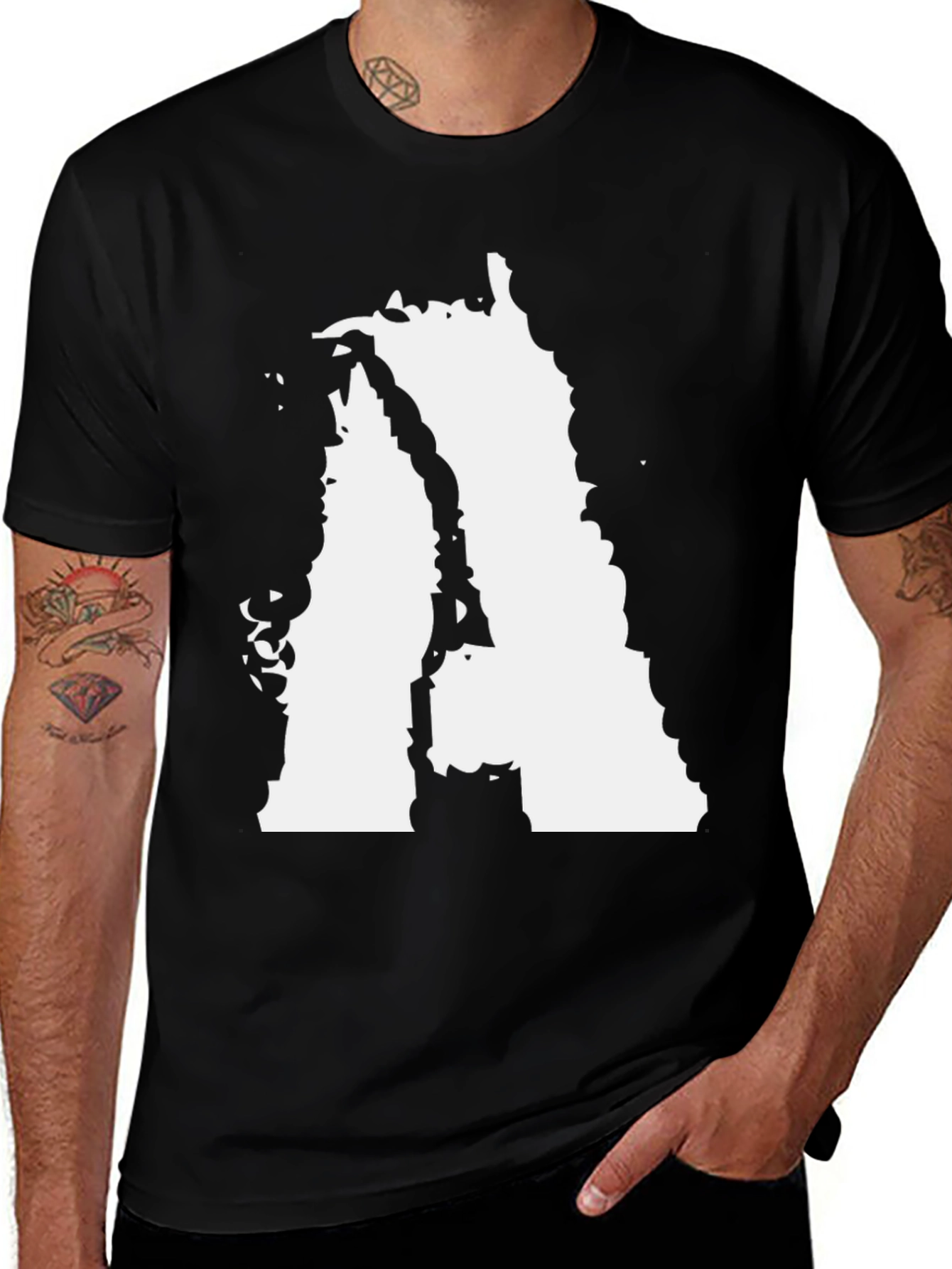Variant 23 of Abstract Graphic Print Black T-Shirt