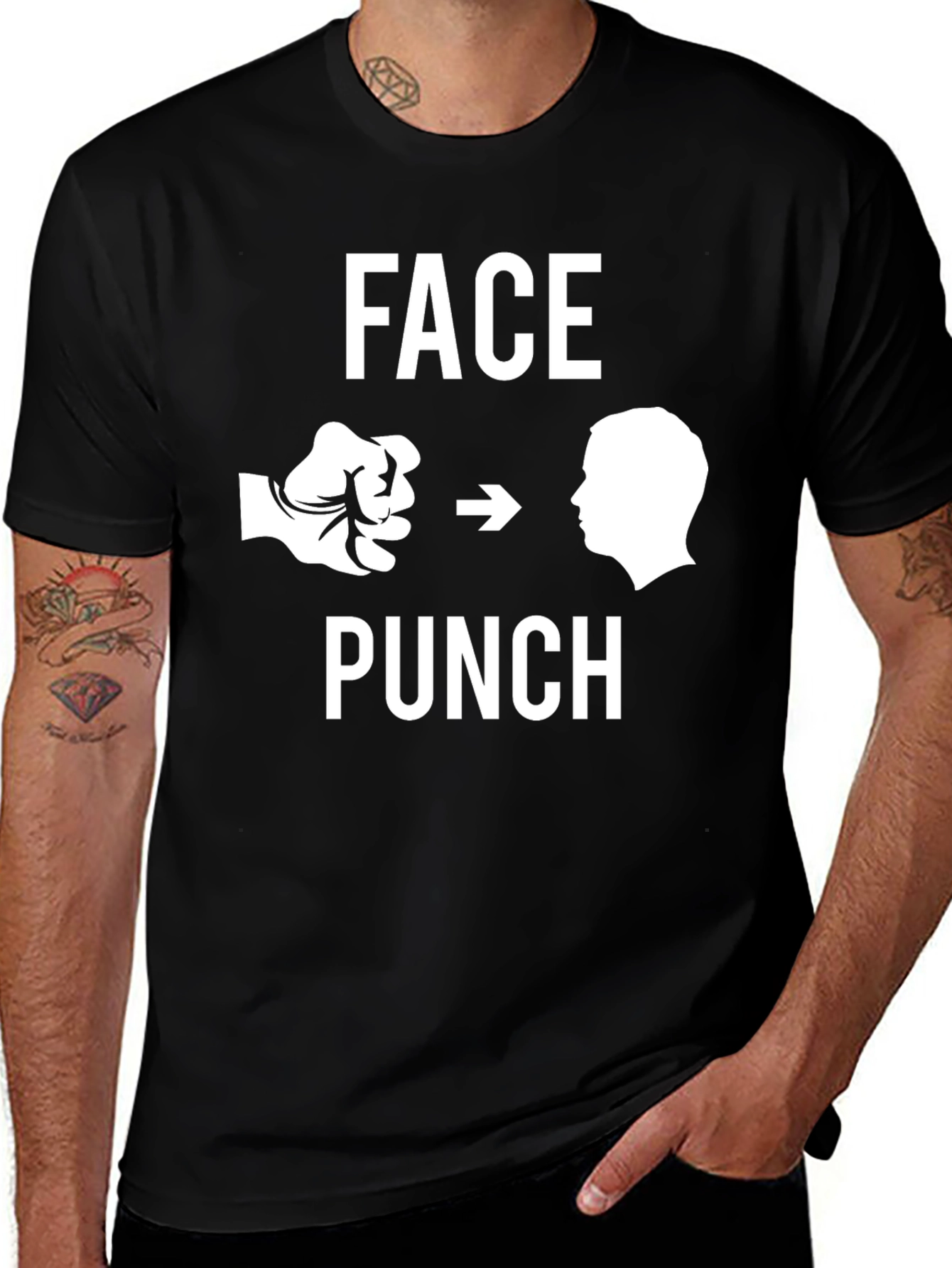 Variant 16 of Face Punch Graphic T-Shirt - Black Humor Tee