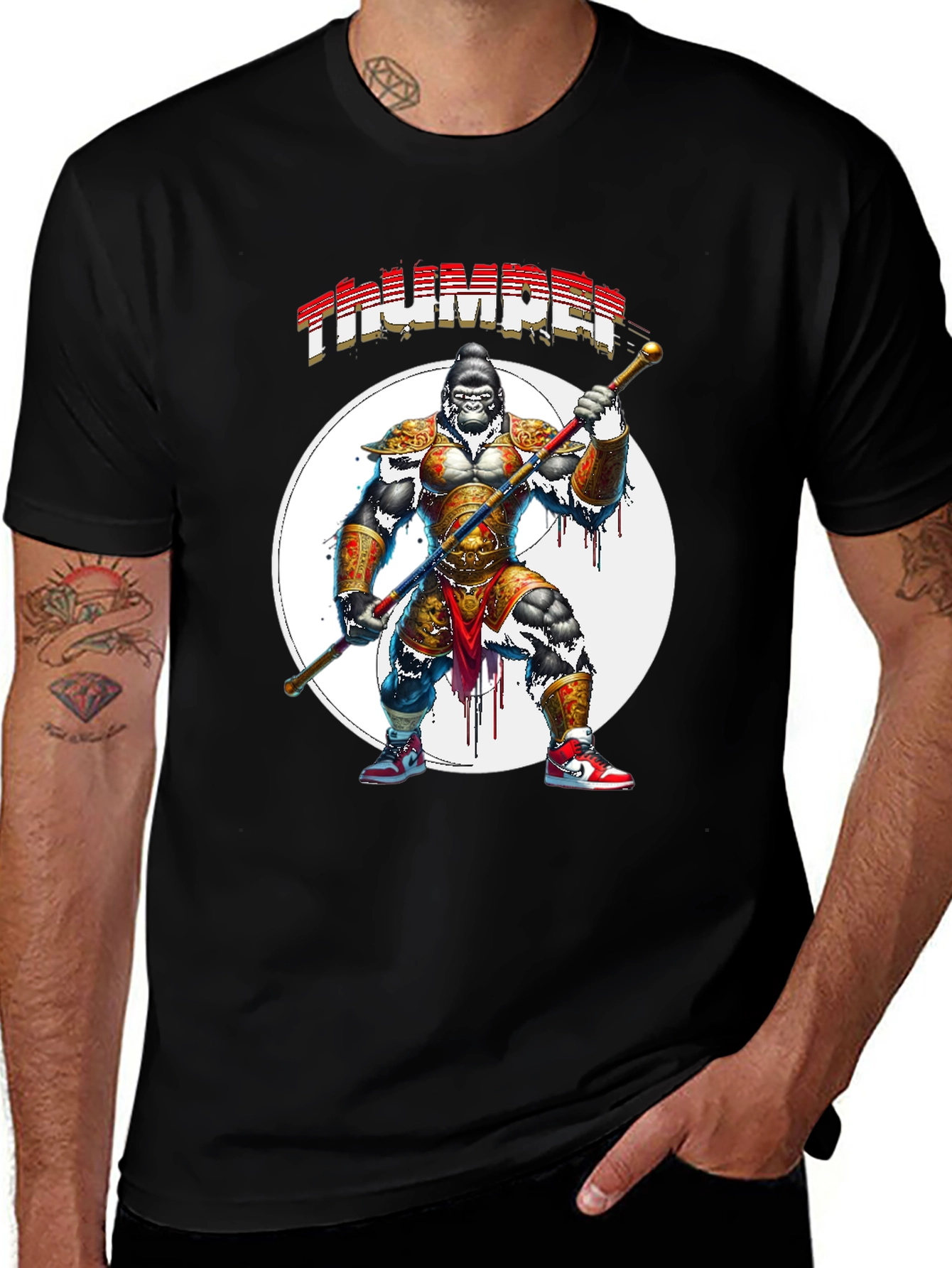Variant 22 of Thumper Gorilla Warrior Black T-Shirt
