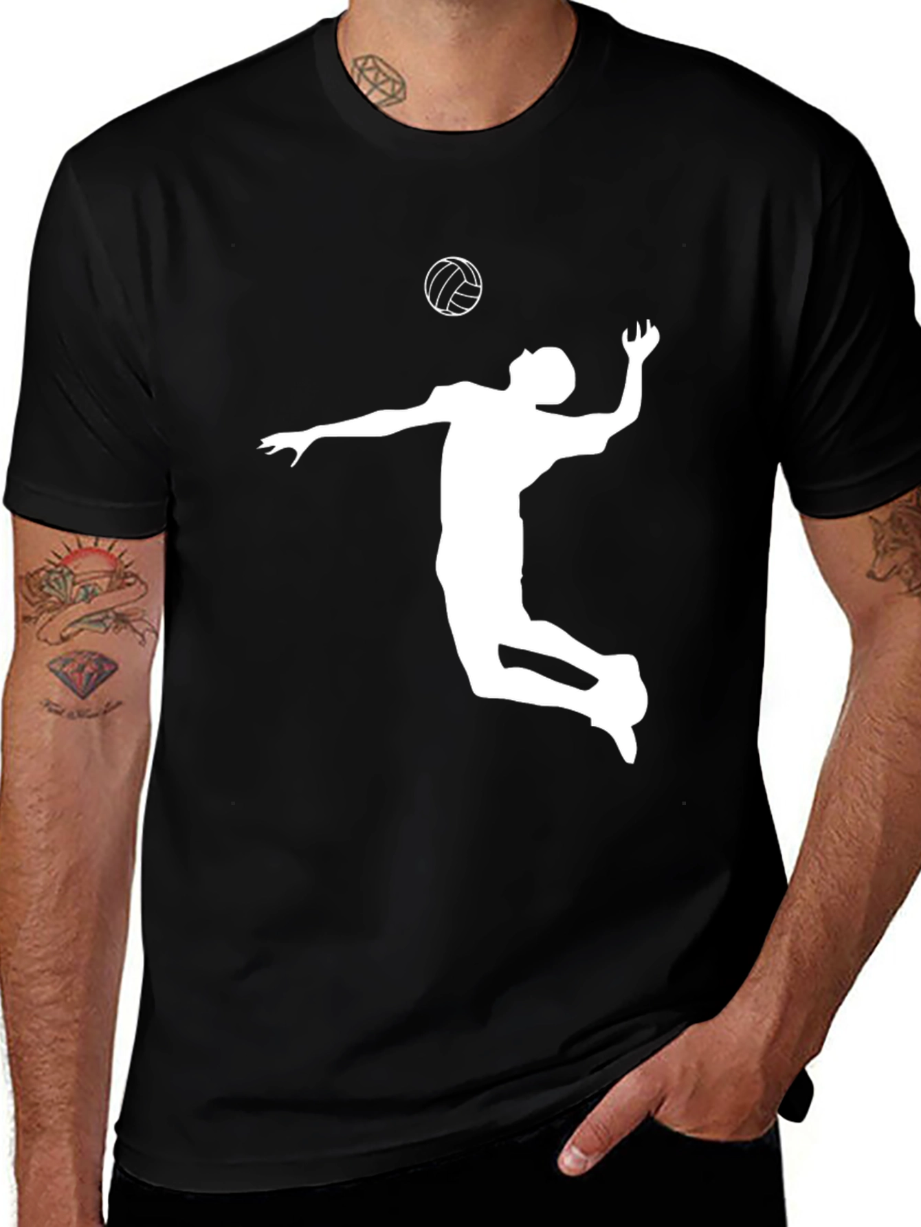 Variant 22 of Volleyball Player Graphic Tee - Black