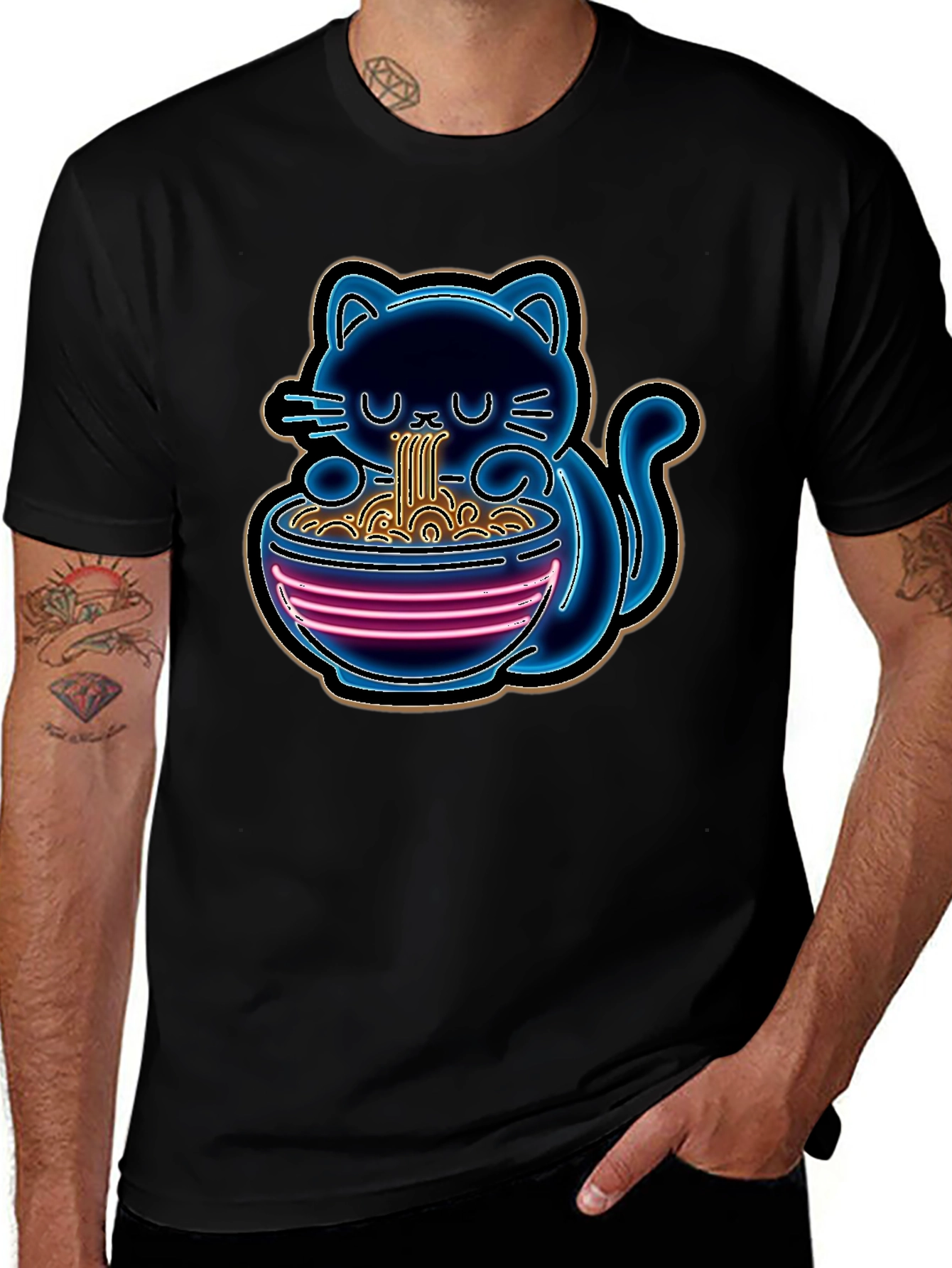 Variant 6 of Neon Ramen Cat T-Shirt