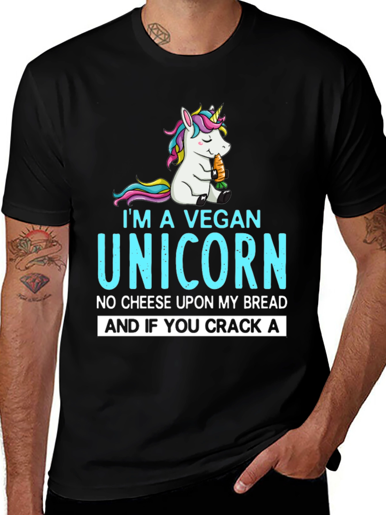 Variant 28 of Vegan Unicorn Graphic Tee - Unisex