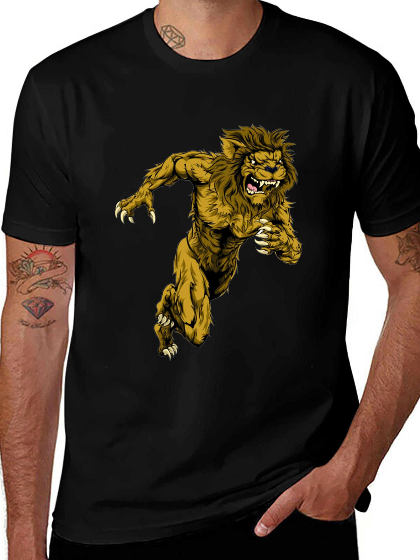 Variant 19 of Lion Beast Graphic T-Shirt - Fierce Design, Premium Quality