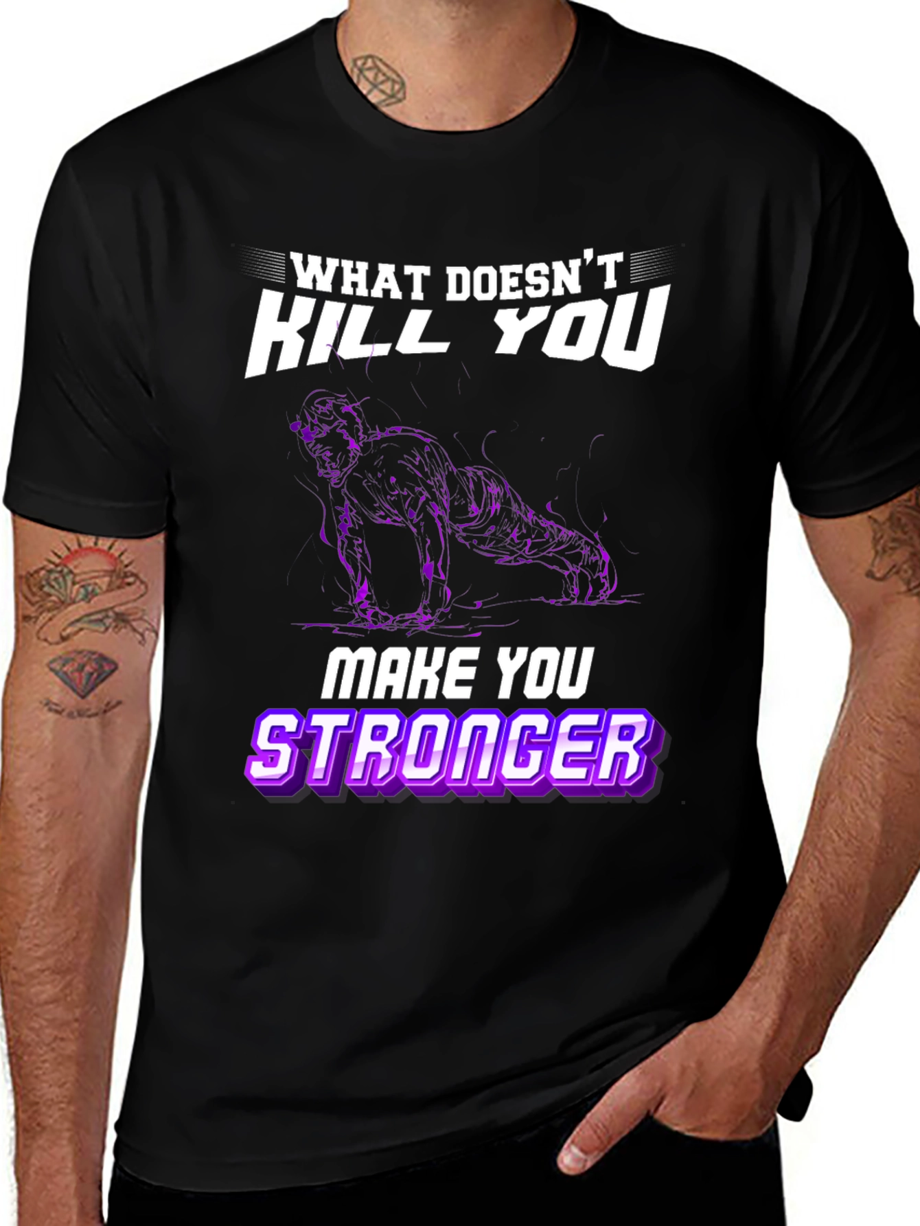 Variant 5 of Motivational Workout Graphic T-Shirt