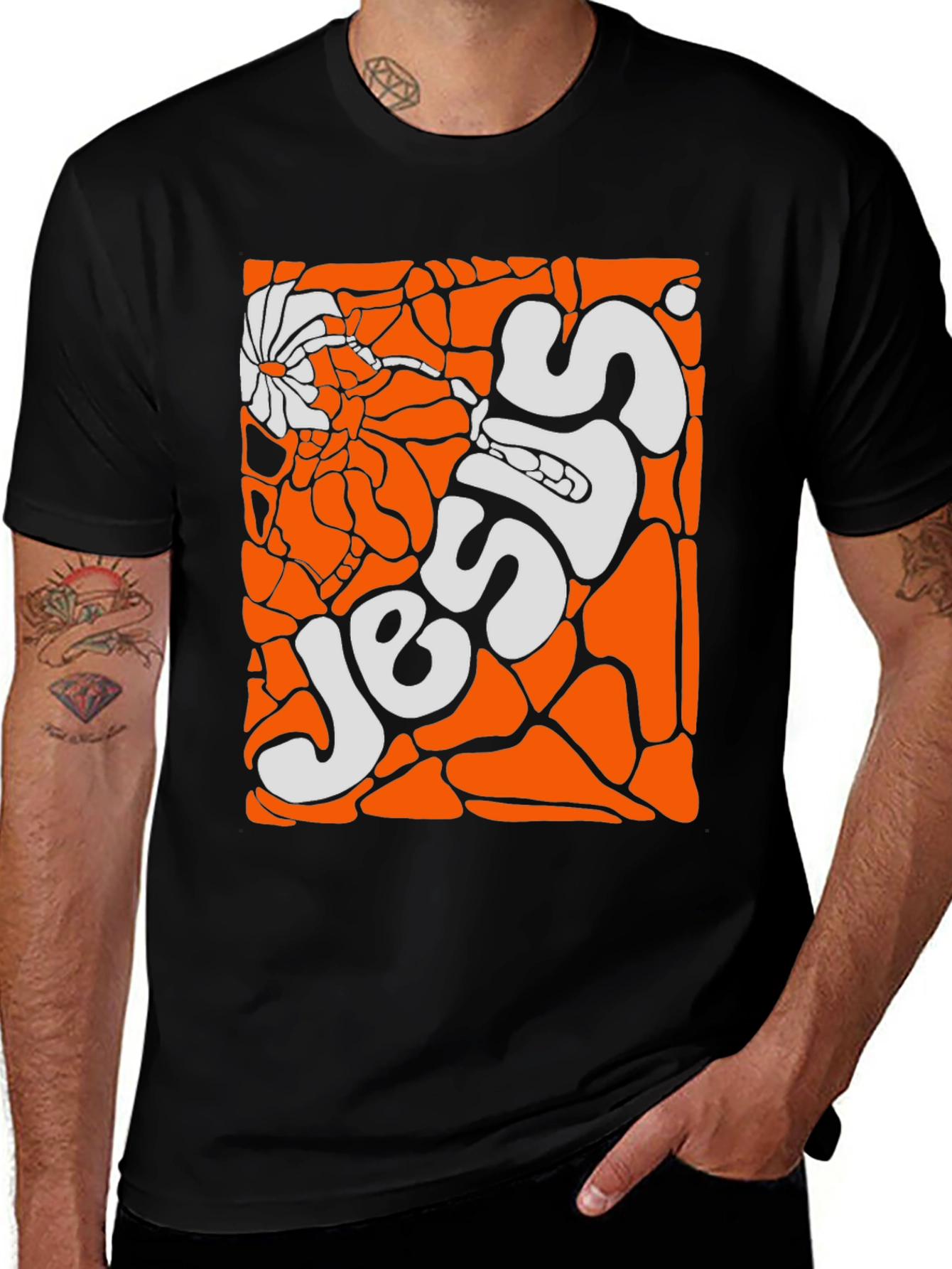 Variant 9 of Groovy Jesus Graphic Tee - Retro Style