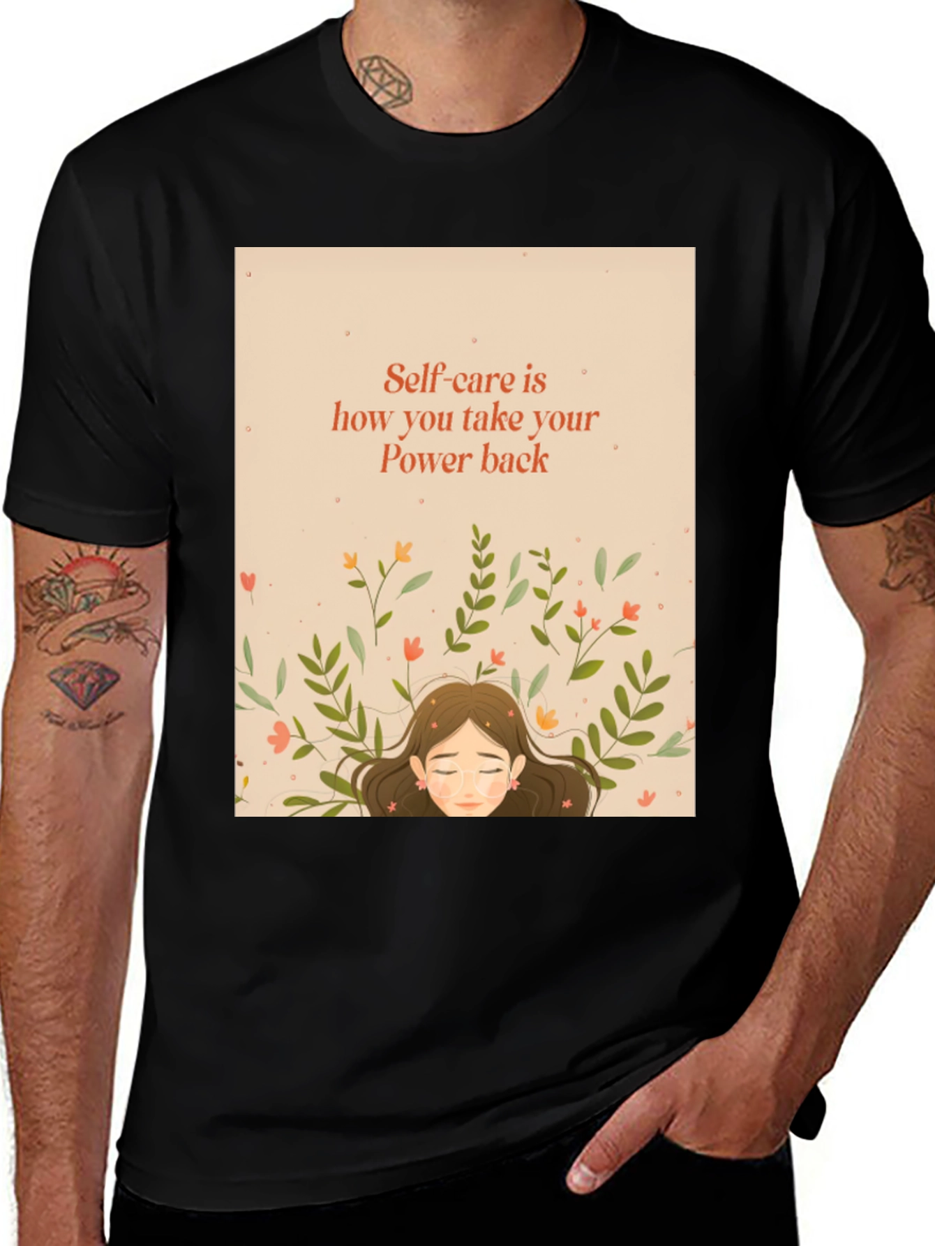 Variant 12 of Self-Care Power Back Graphic T-Shirt