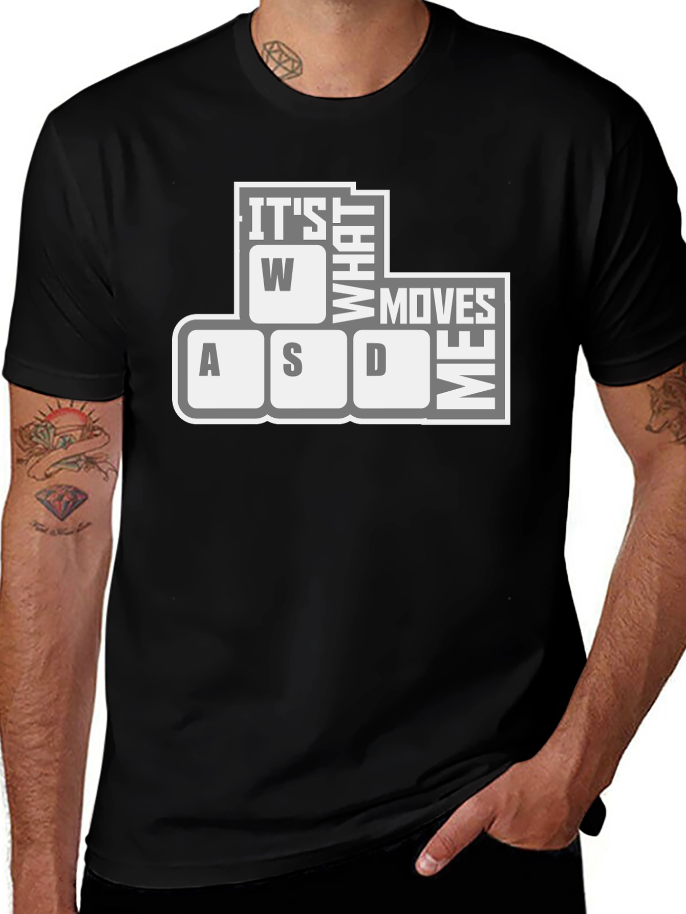 Variant 20 of Gamer T-Shirt - WASD Moves Me Design