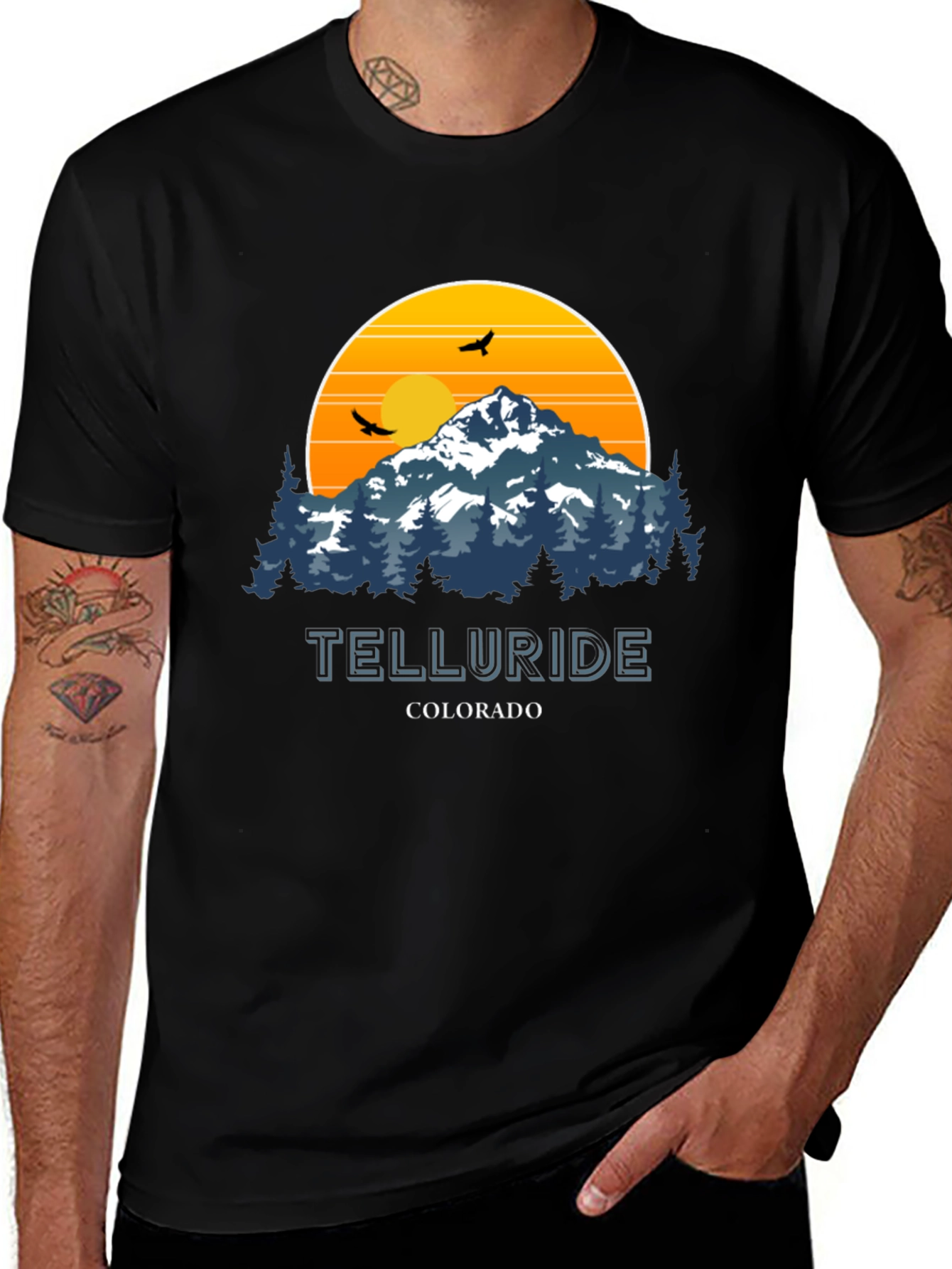 Variant 29 of Telluride Colorado Mountain Graphic T-Shirt