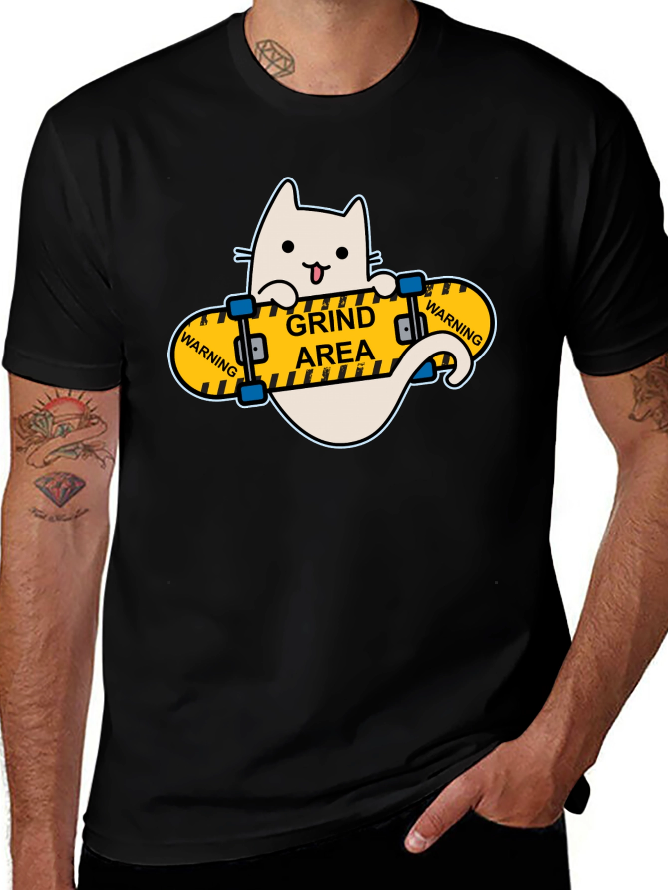 Variant 24 of Grind Area Cat Skateboard T-Shirt