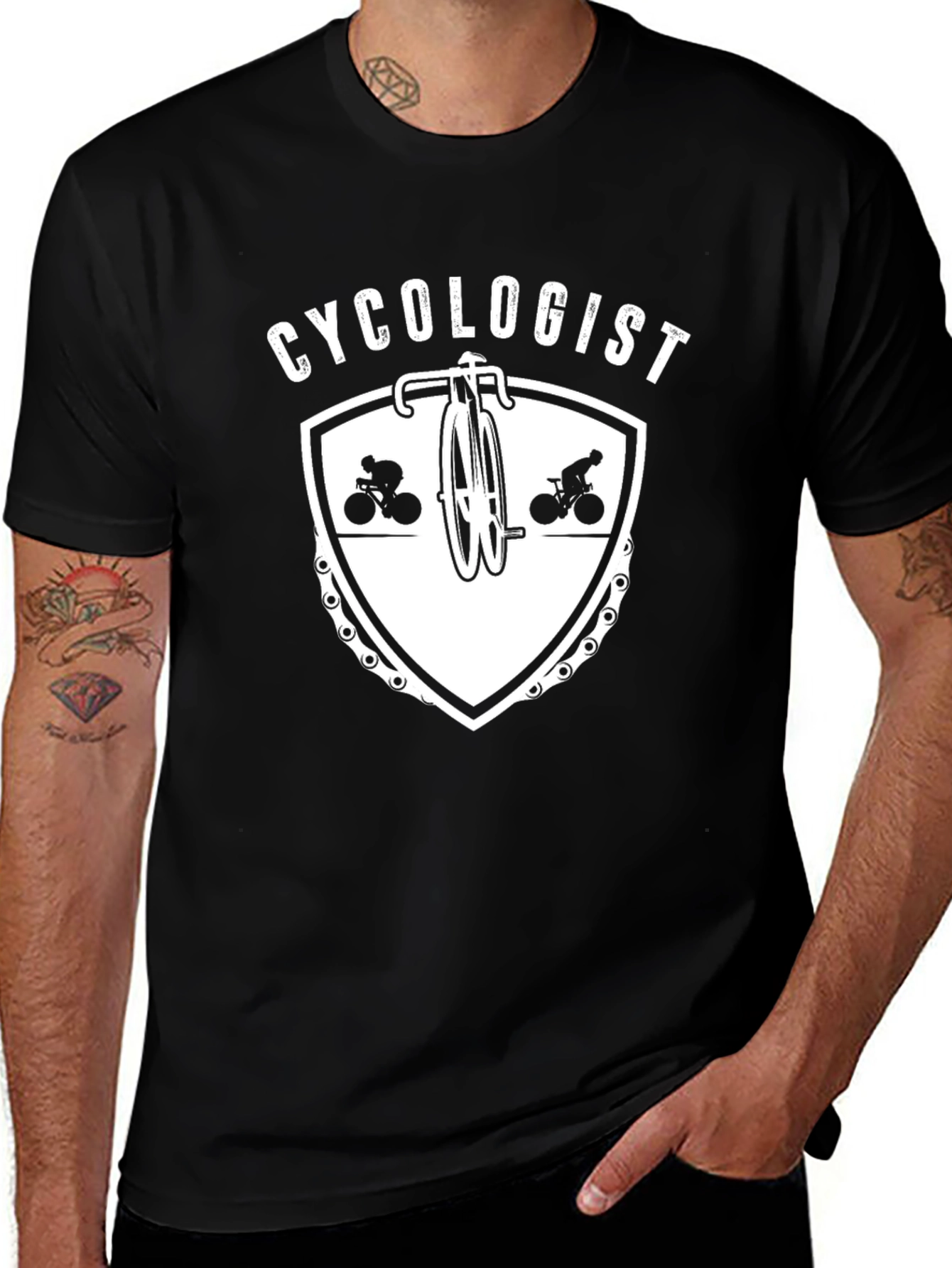Variant 27 of Cycologist Graphic Tee - Black Cotton Bicycle Lover T-Shirt