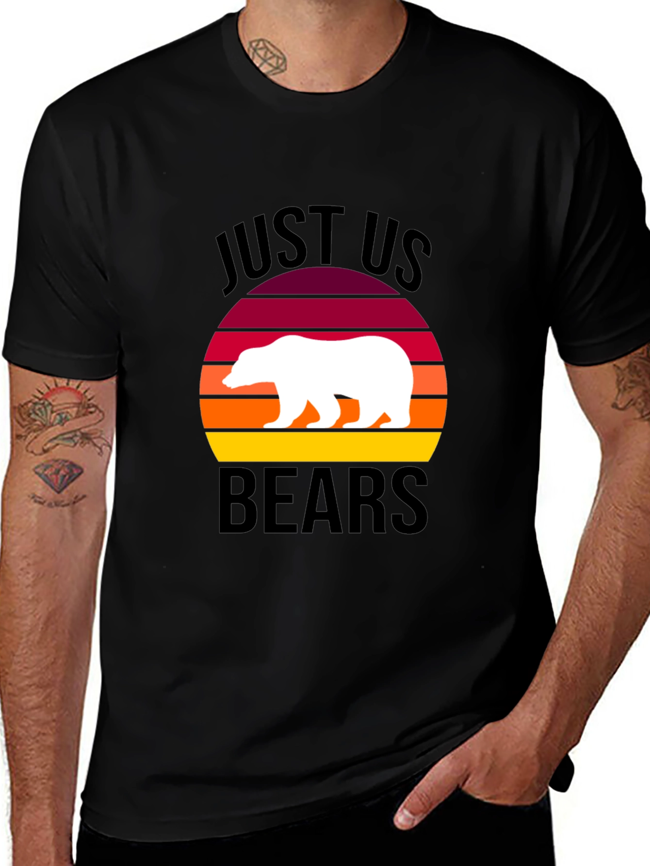 Variant 5 of Just Us Bears Graphic Tee - Sunset Bear Shirt