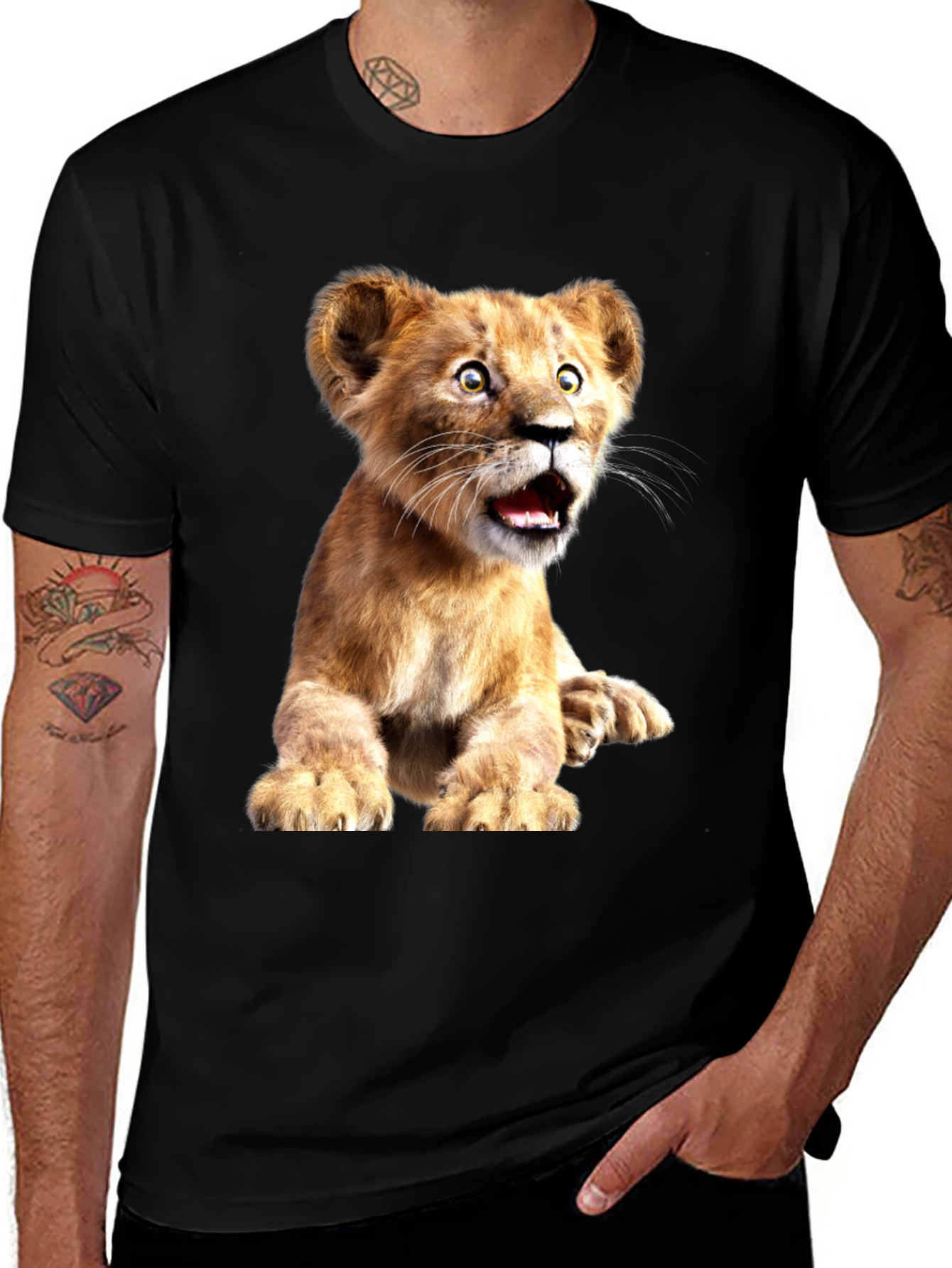 Variant 22 of Lion Cub Graphic Tee - Soft Cotton Blend