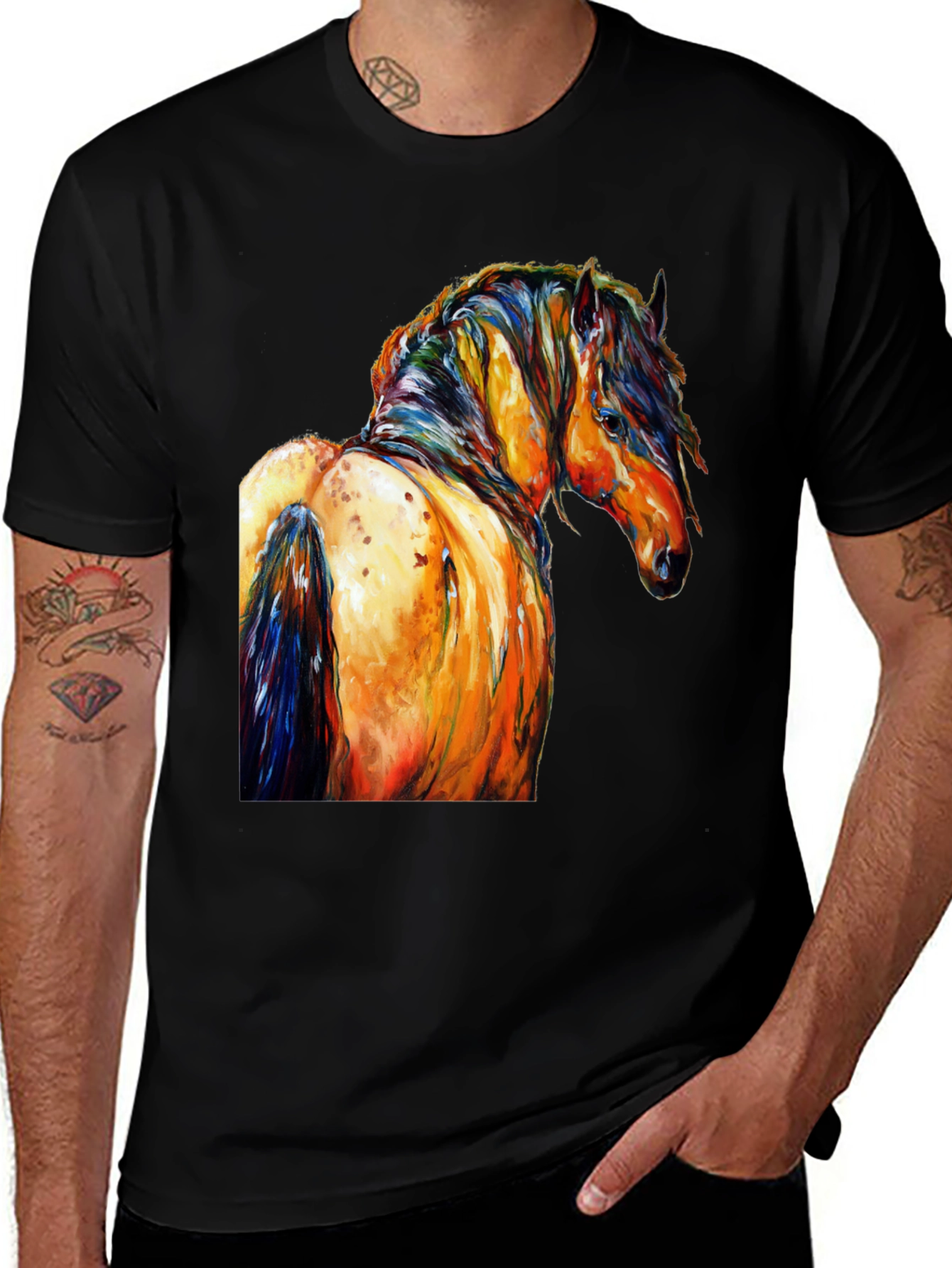 Variant 14 of Horse Graphic Tee - Artistic Animal Print T-Shirt