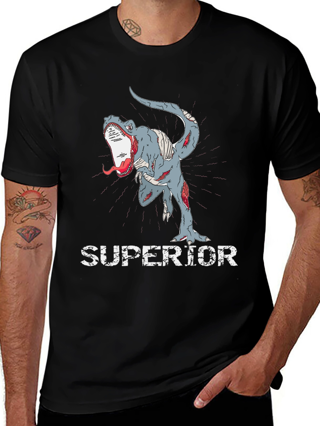 Variant 25 of Superior Zombie Dinosaur T-Shirt