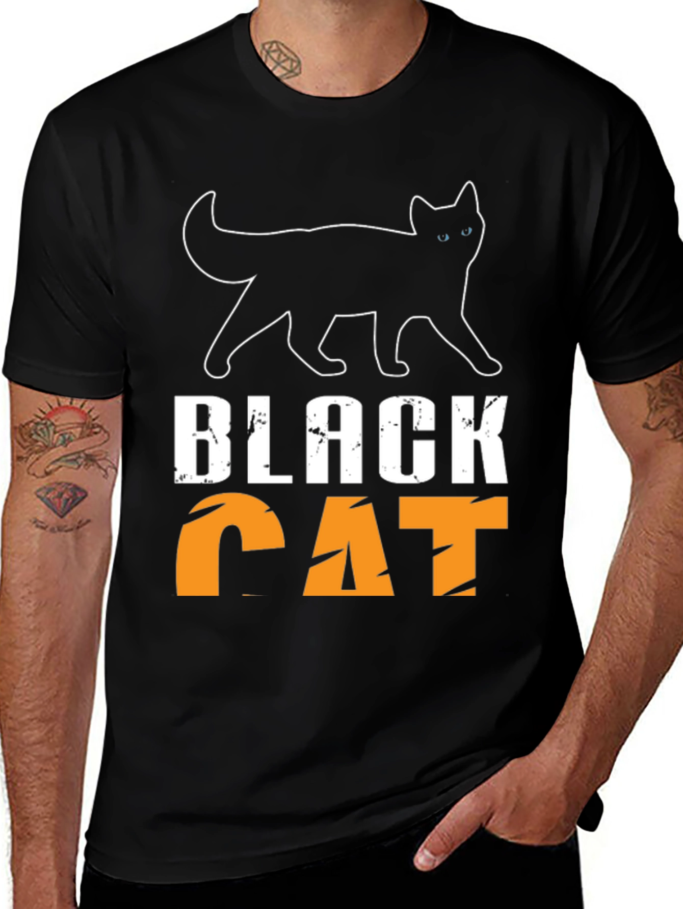 Variant 10 of Black Cat T-Shirt - Unique Design