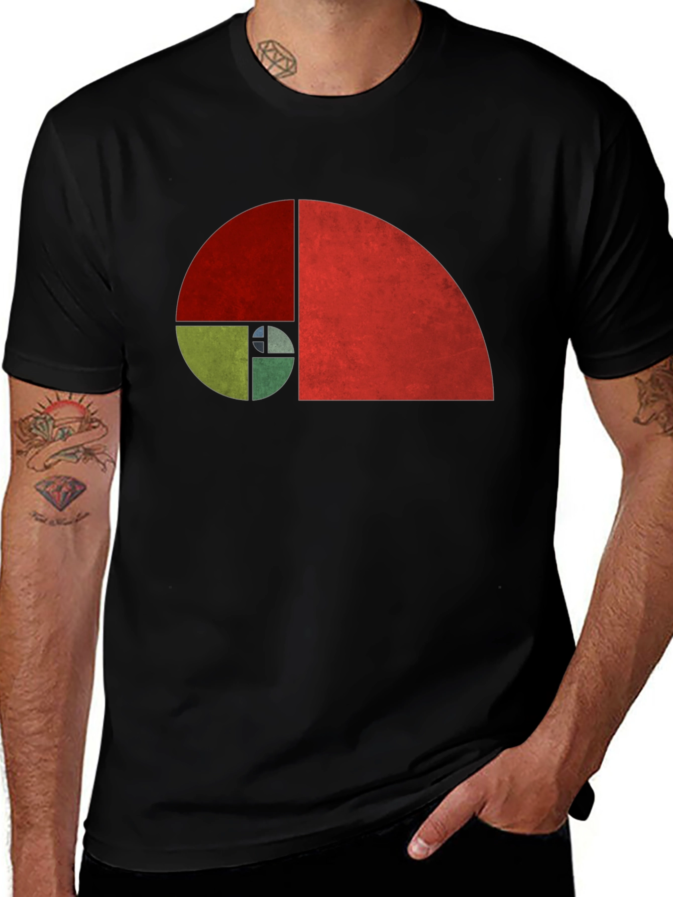 Geometric Fibonacci Sequence Graphic Tee