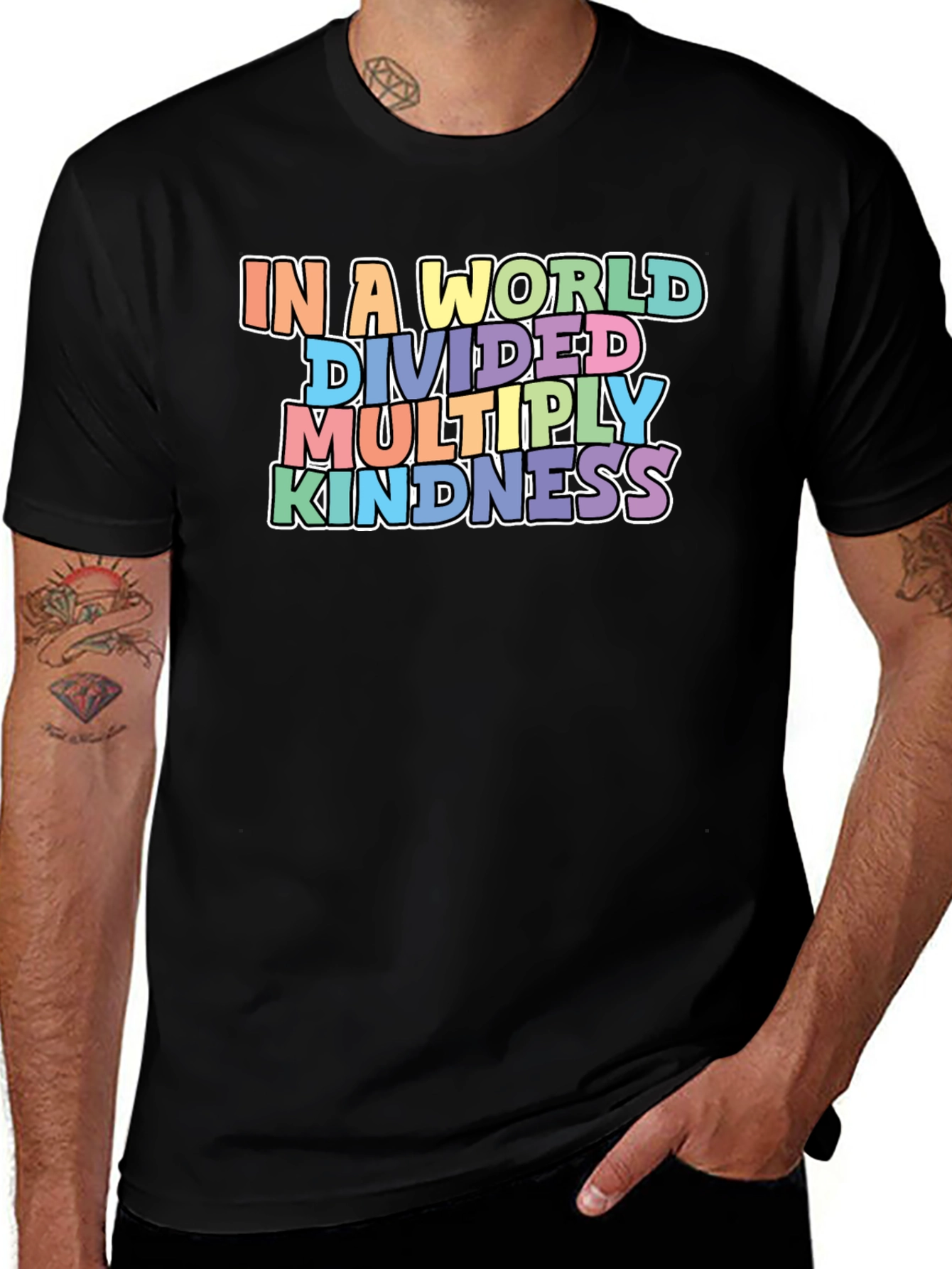 Variant 2 of In A World Divided Multiply Kindness Graphic Tee