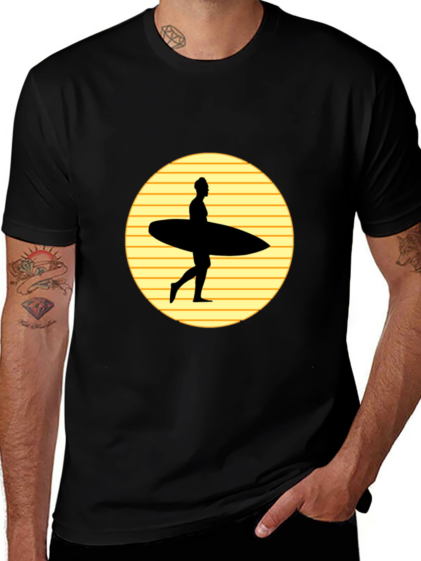 Variant 17 of Retro Surfer Silhouette T-Shirt
