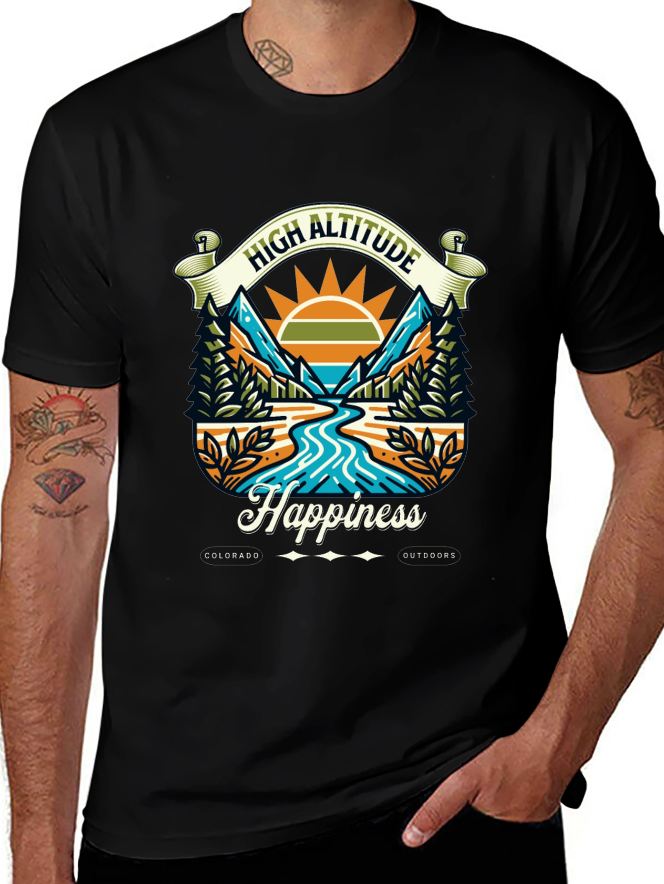 Variant 22 of High Altitude Happiness Graphic T-Shirt