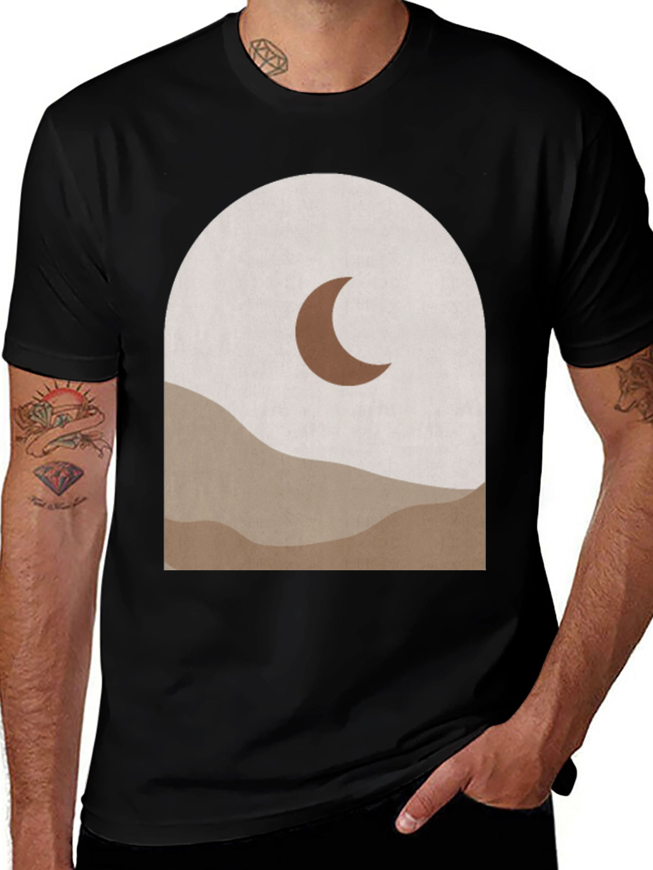 Variant 28 of Boho Crescent Moon Arch Graphic Tee
