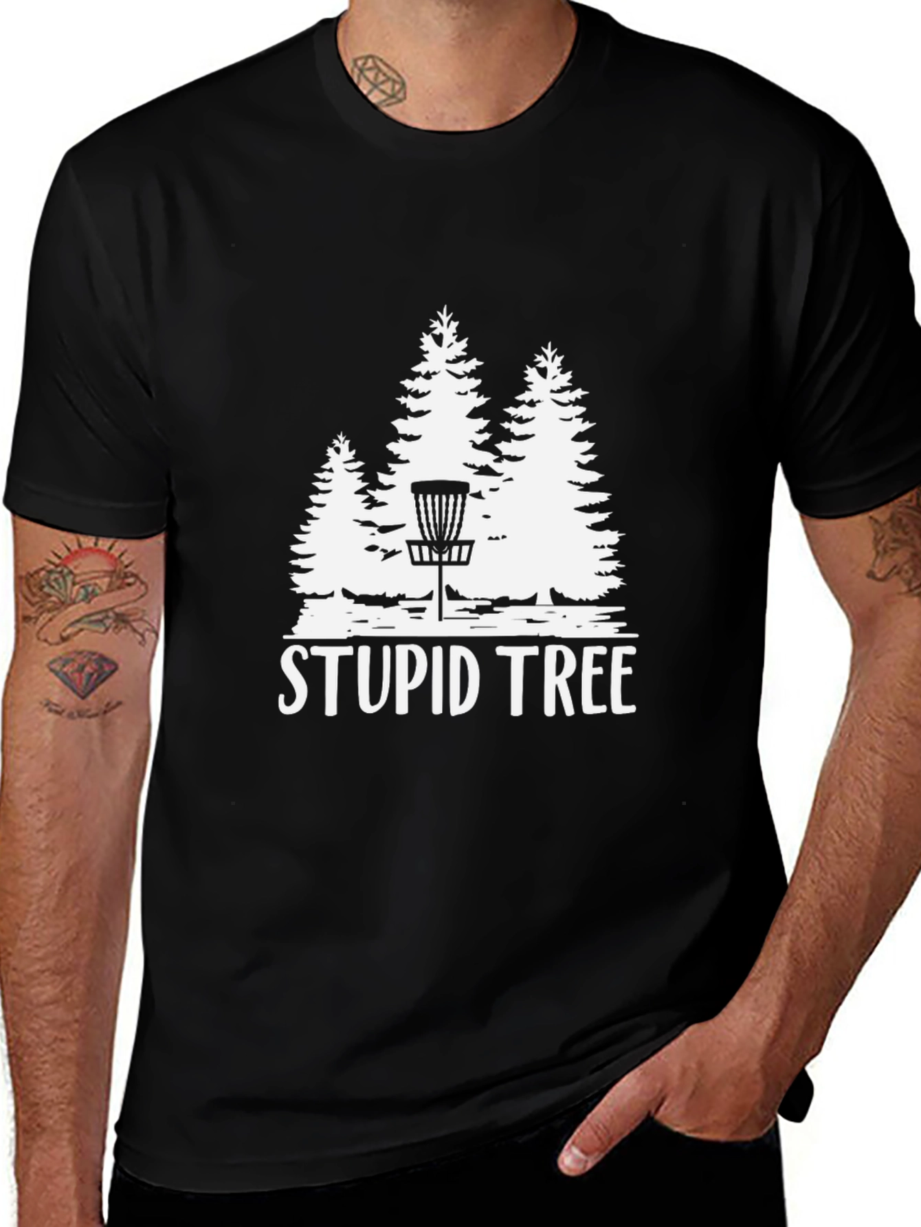 Variant 26 of Stupid Tree Disc Golf T-Shirt - Black