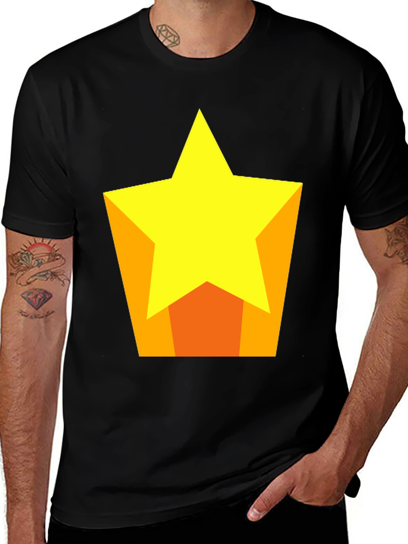 Variant 14 of Star Graphic Black T-Shirt | Casual Comfort