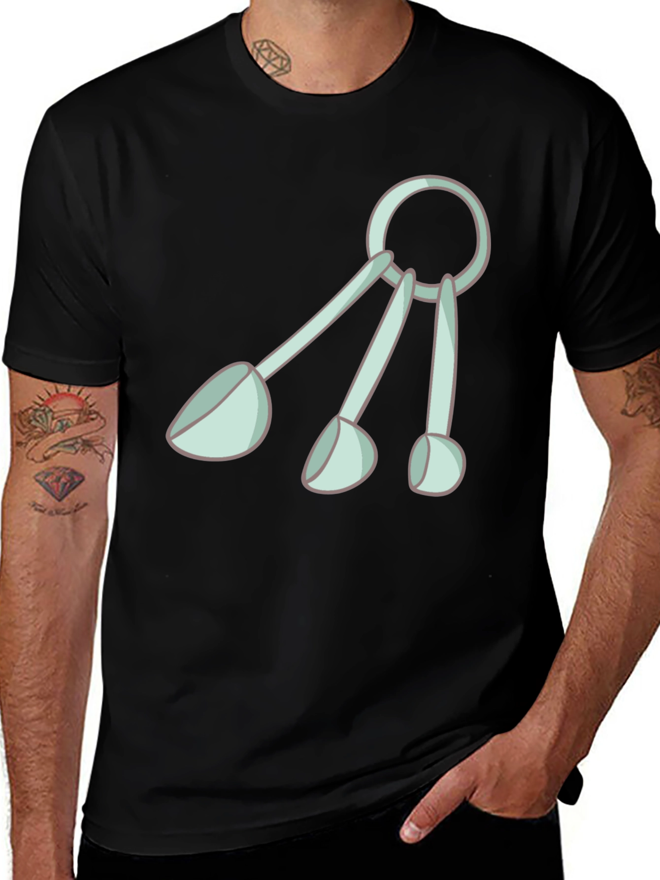 Variant 14 of Fun Measuring Spoons Graphic Tee - Black