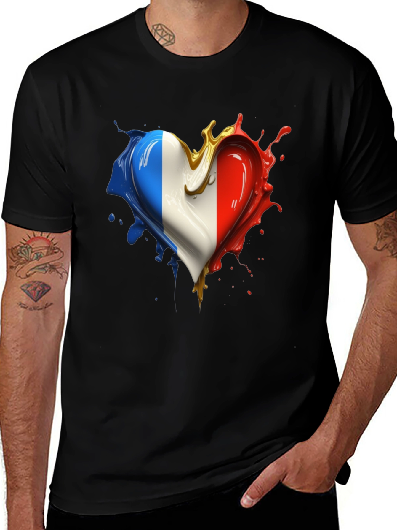 French Flag Heart T-Shirt