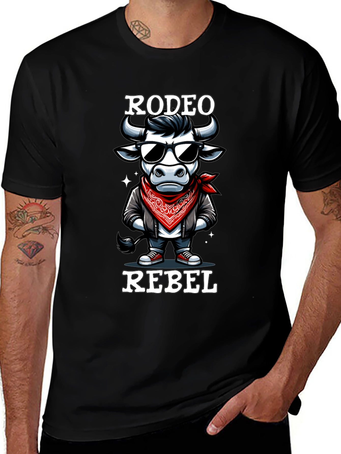 Variant 19 of Rodeo Rebel T-Shirt: Cool Bull Graphic Tee