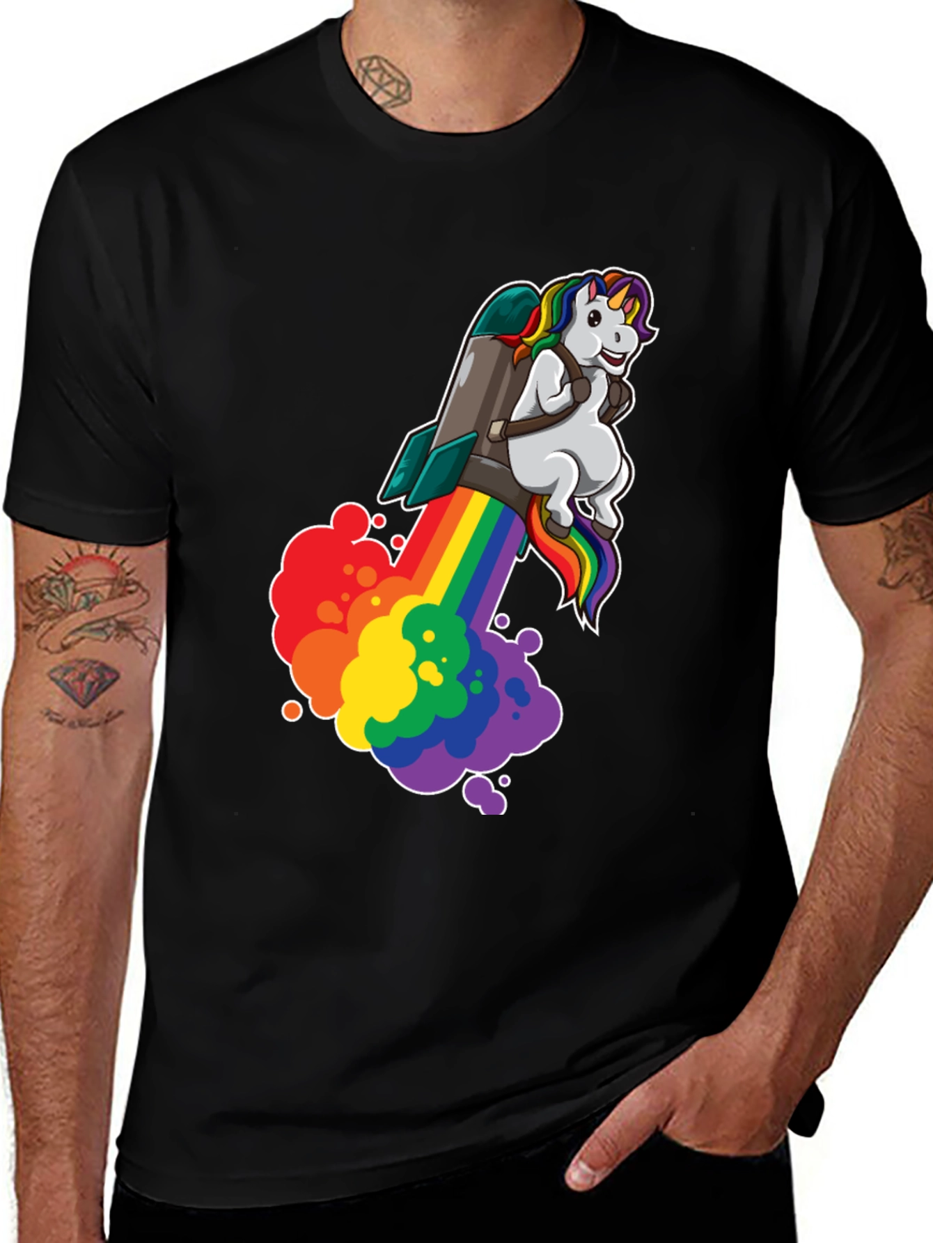 Variant 21 of Unicorn Rocket T-Shirt - Fly High!