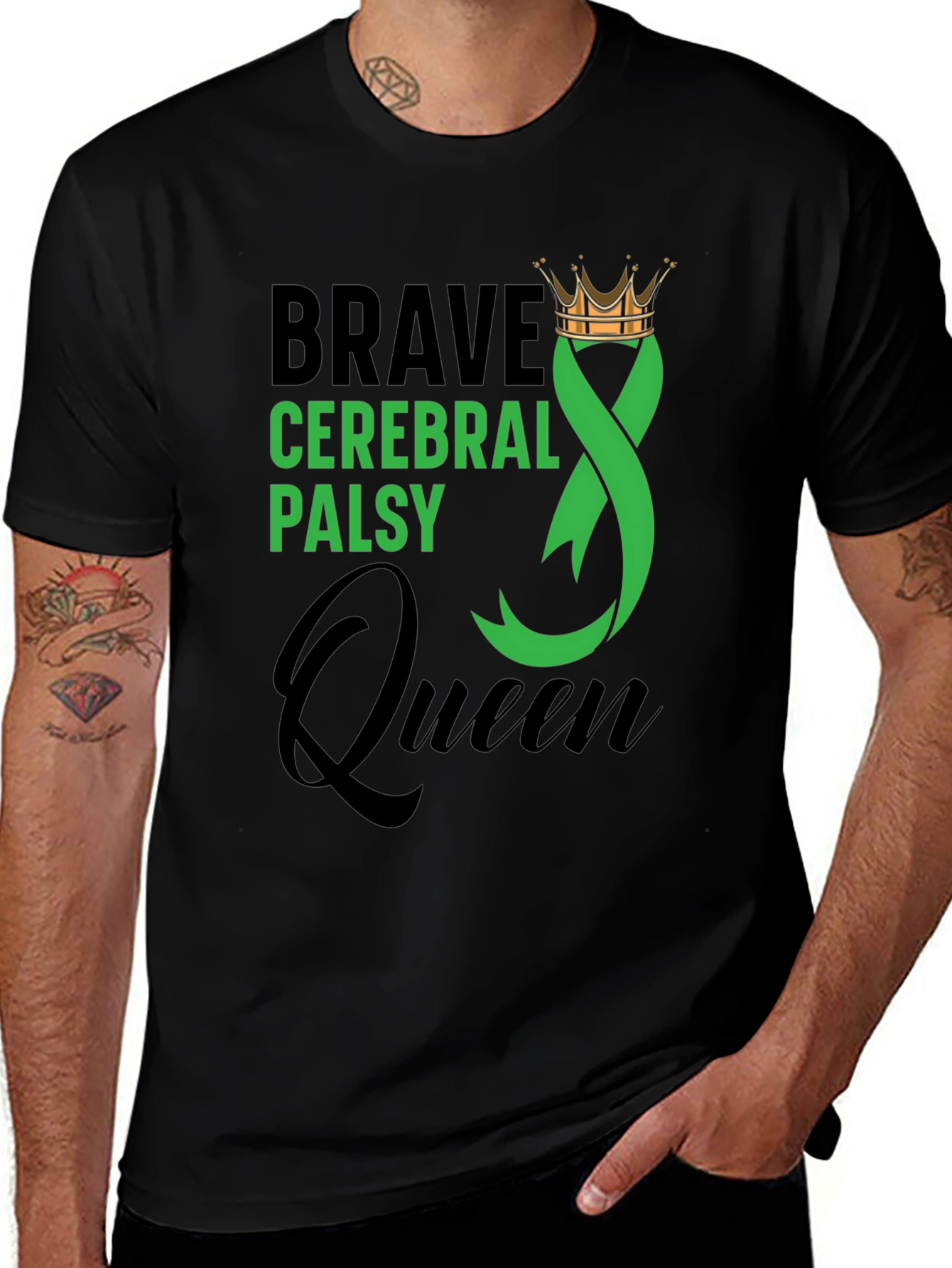 Variant 4 of Brave Cerebral Palsy Awareness Queen T-Shirt