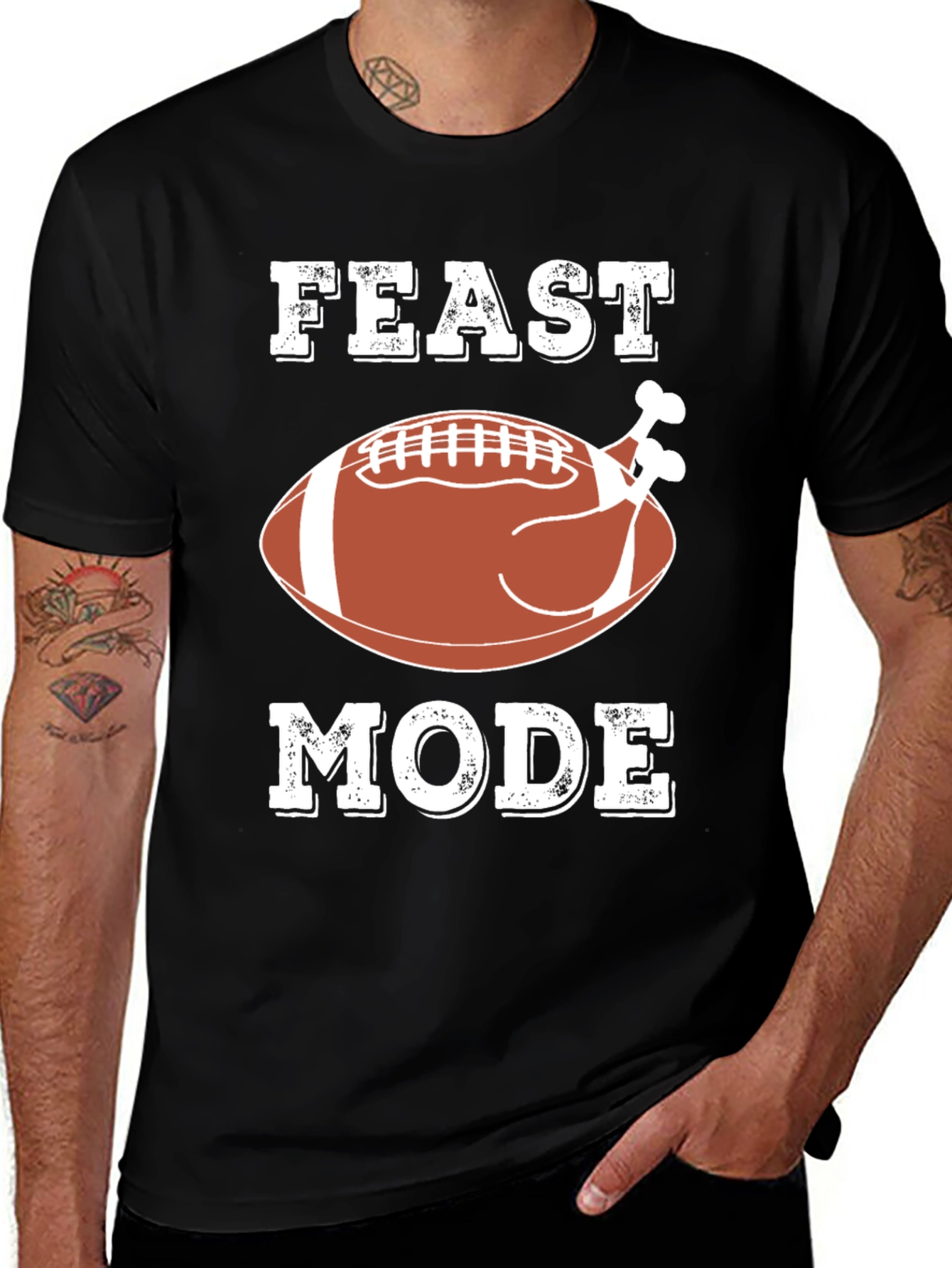 Feast Mode Turkey Football T-Shirt