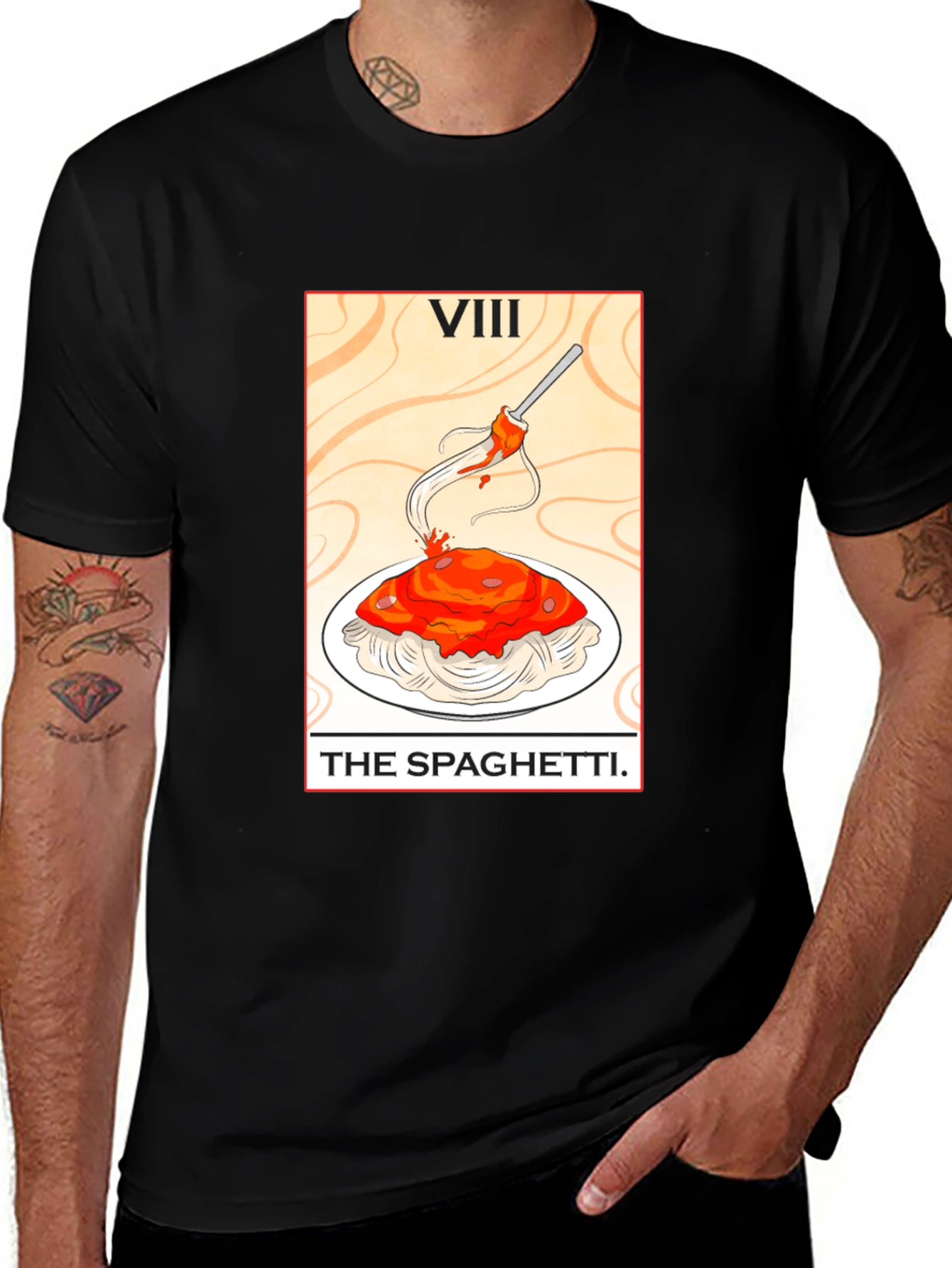 Variant 23 of The Spaghetti Tarot Card T-Shirt - Funny & Unique Tee