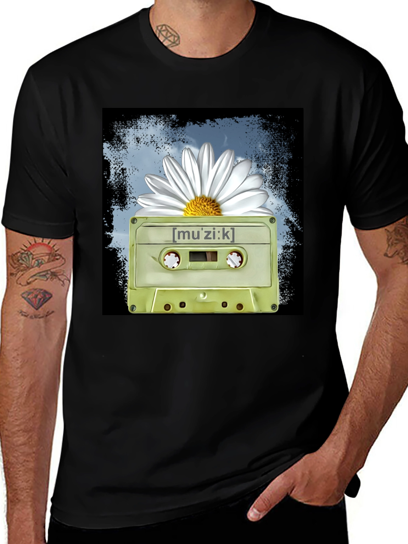 Variant 14 of Muzik Cassette Tape Graphic T-Shirt
