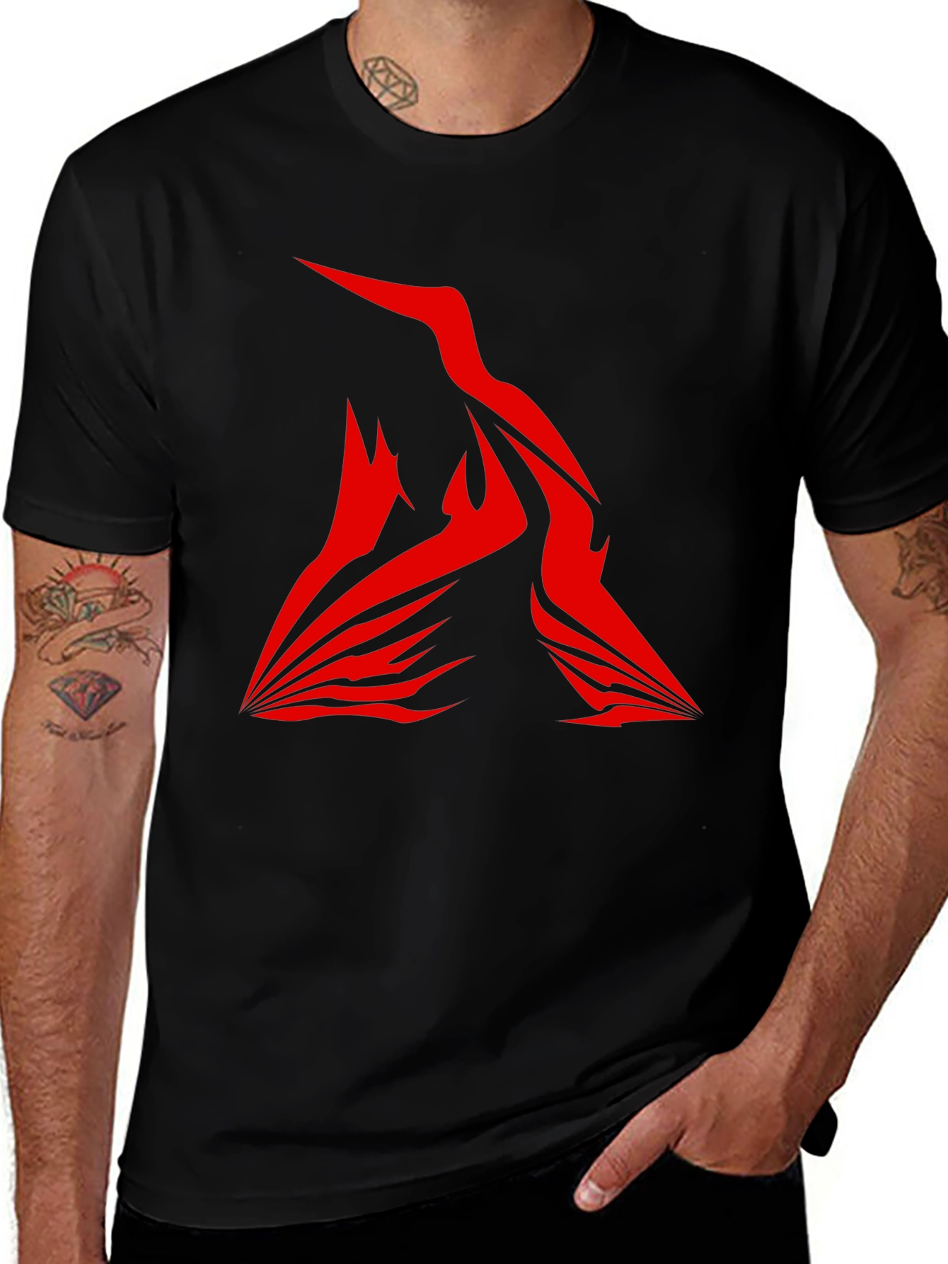 Variant 15 of Modern Red Graphic Tee - Bold Statement Shirt