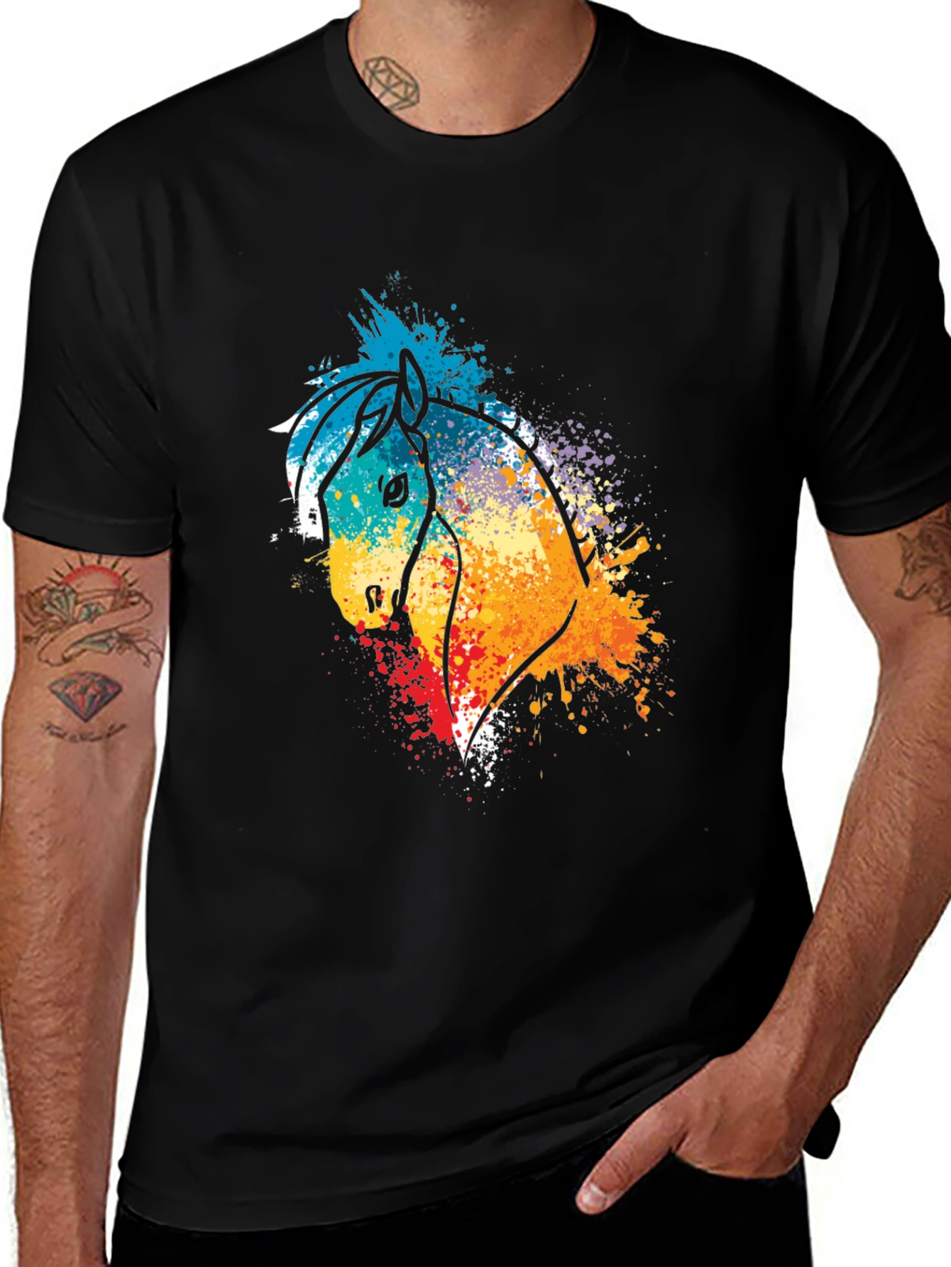 Variant 27 of Vibrant Horse Graphic T-Shirt - Unisex