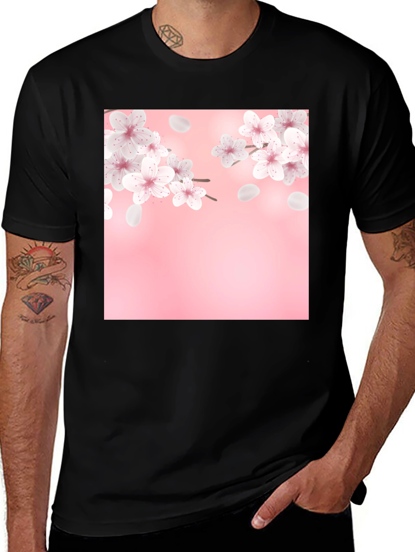 Variant 16 of Cherry Blossom T-Shirt - Black