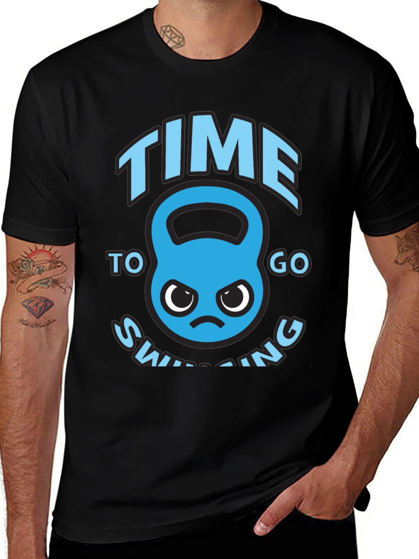 Variant 25 of Time To Go Swinging Kettlebell Graphic T-Shirt