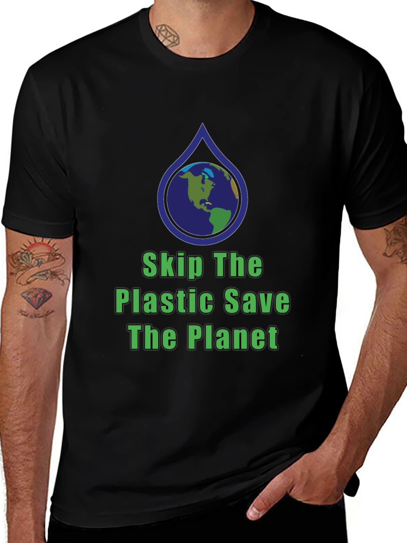 Variant 25 of Eco-Friendly 'Save The Planet' Graphic T-Shirt