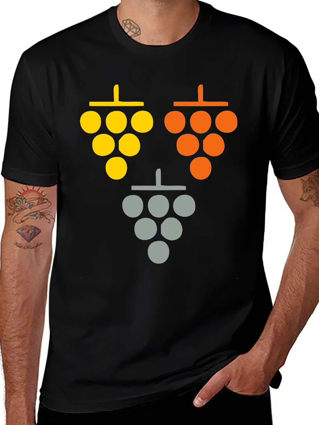 Variant 5 of Modern Grape T-Shirt - Black Cotton Blend