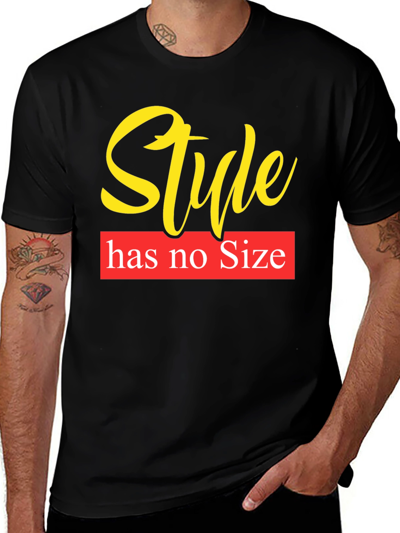 Variant 14 of Stylish Graphic Tee: Style Has No Size - Black