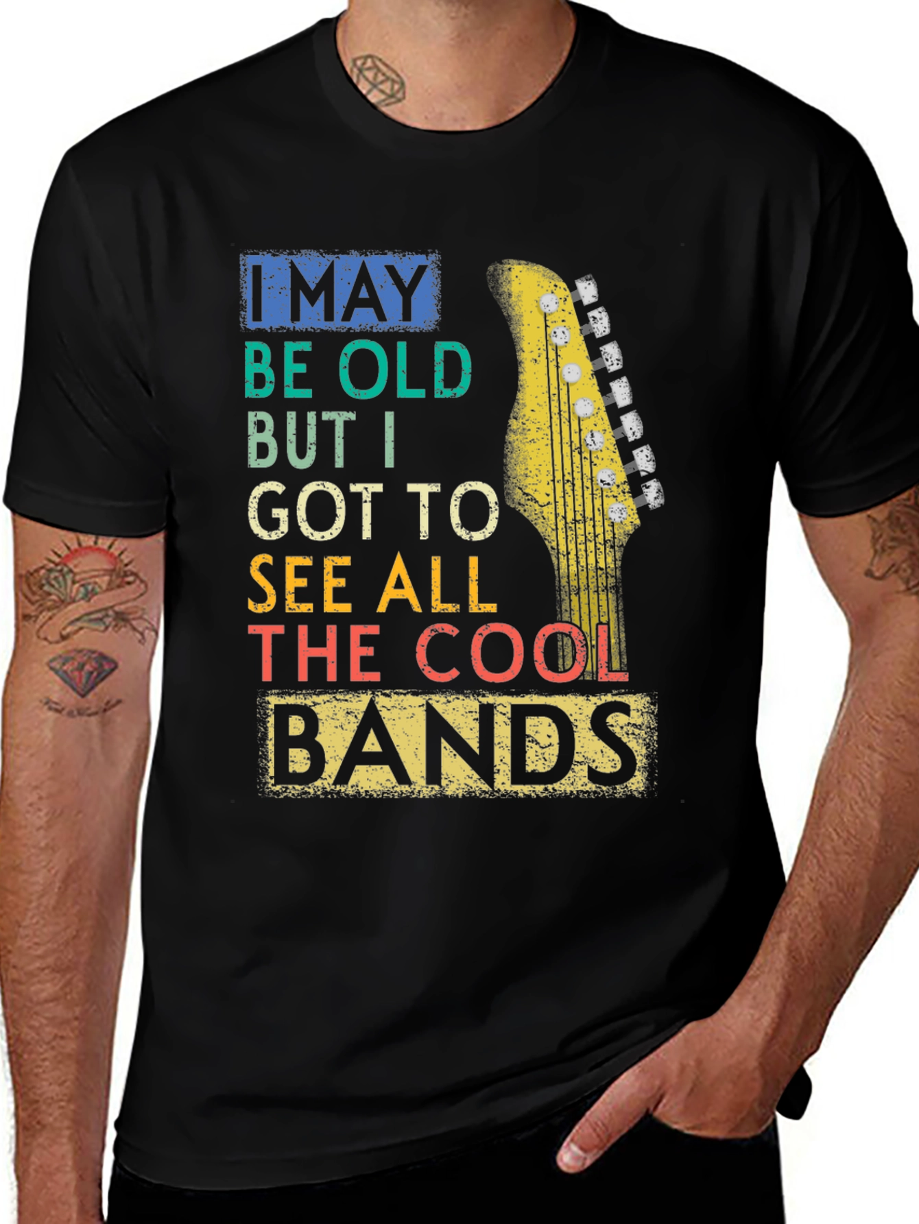 Variant 2 of Cool Bands T-Shirt - I May Be Old