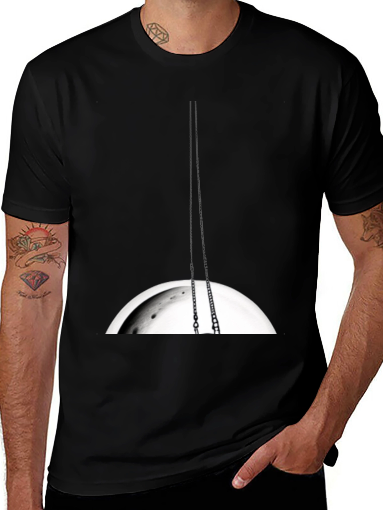 Variant 17 of Black Moon Swing Graphic Tee - Casual Comfort