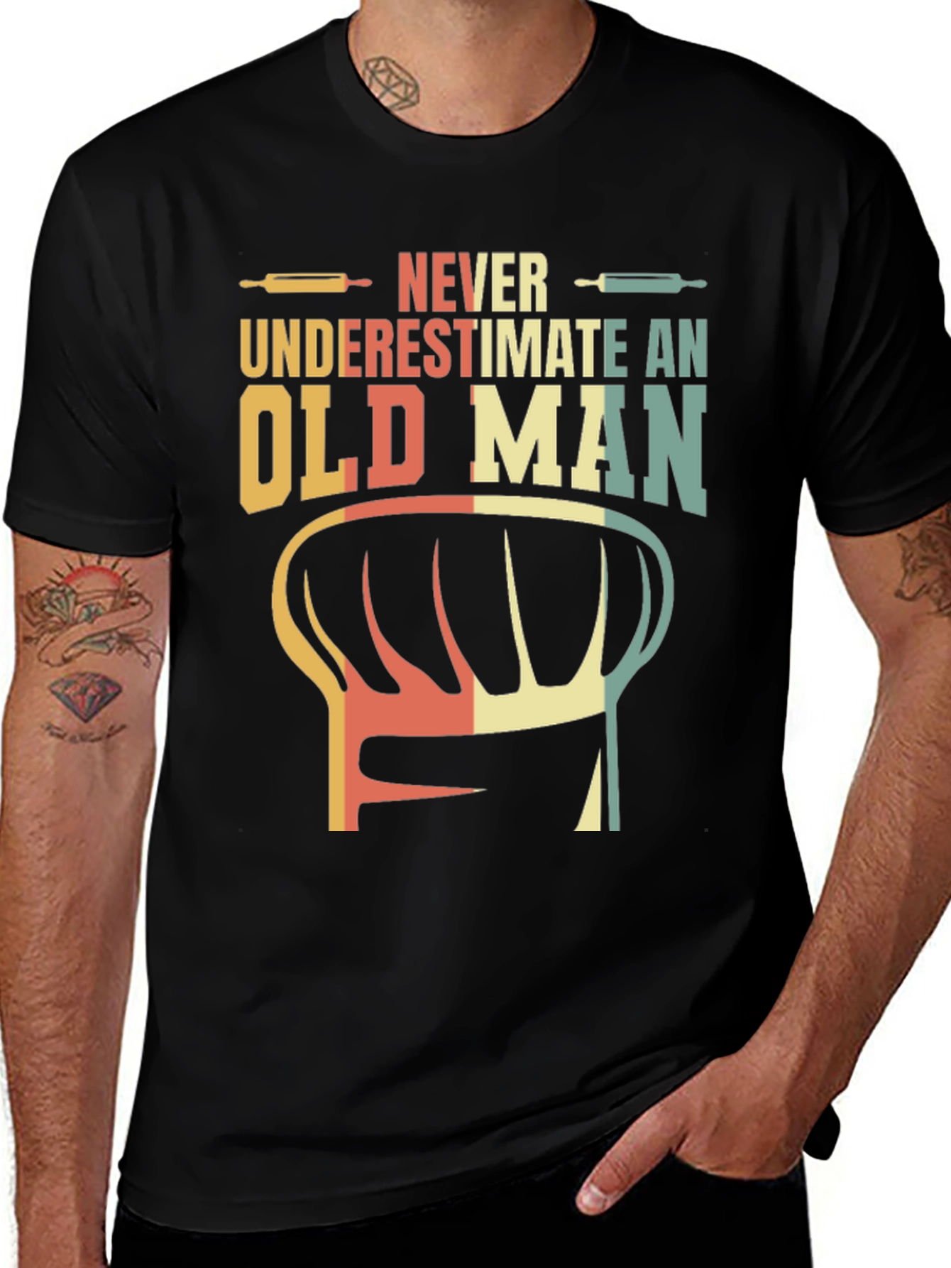 Variant 23 of Never Underestimate Old Man Chef T-Shirt