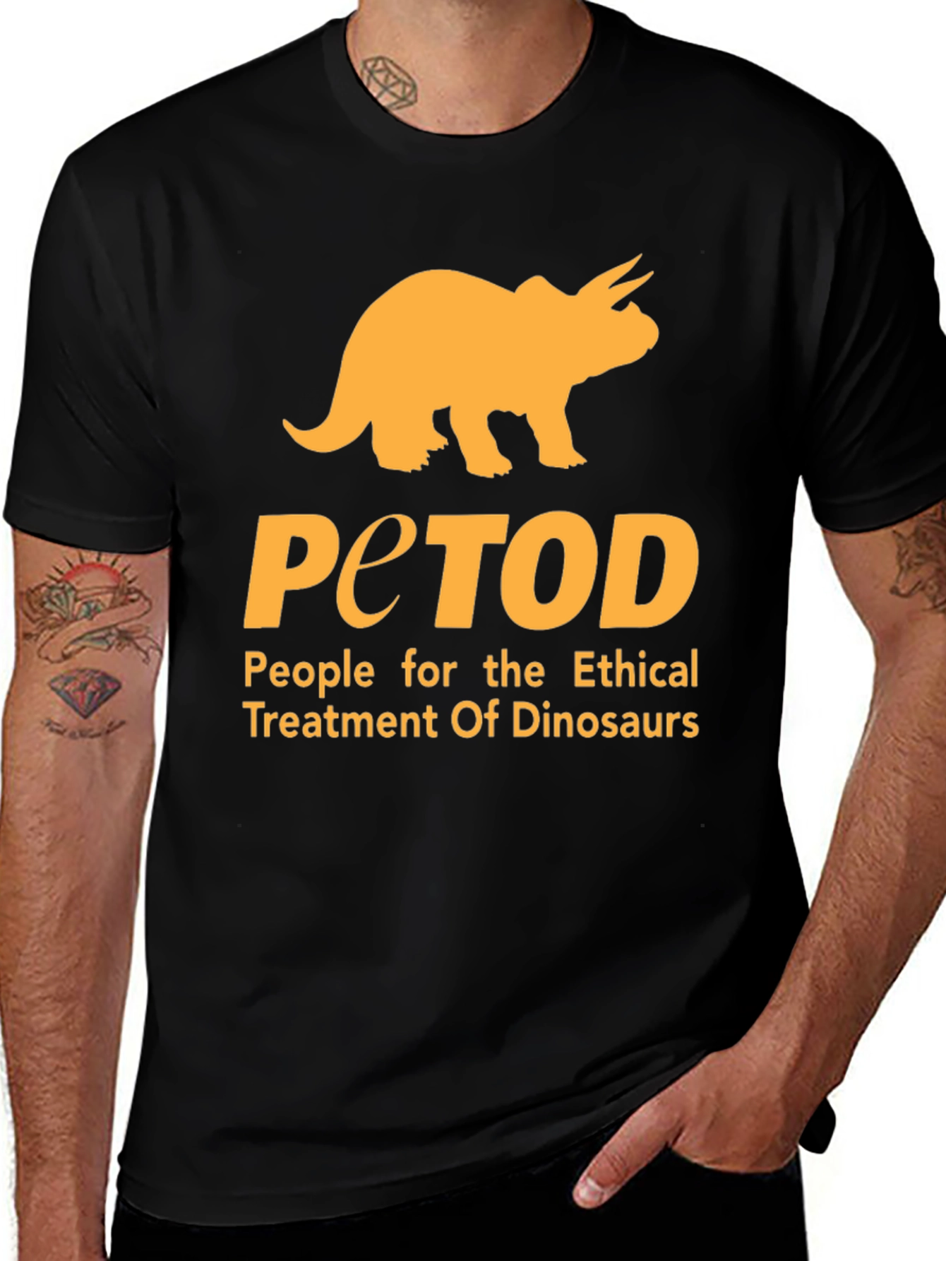 Variant 12 of PETOD Ethical Dinosaur T-Shirt - Triceratops Design