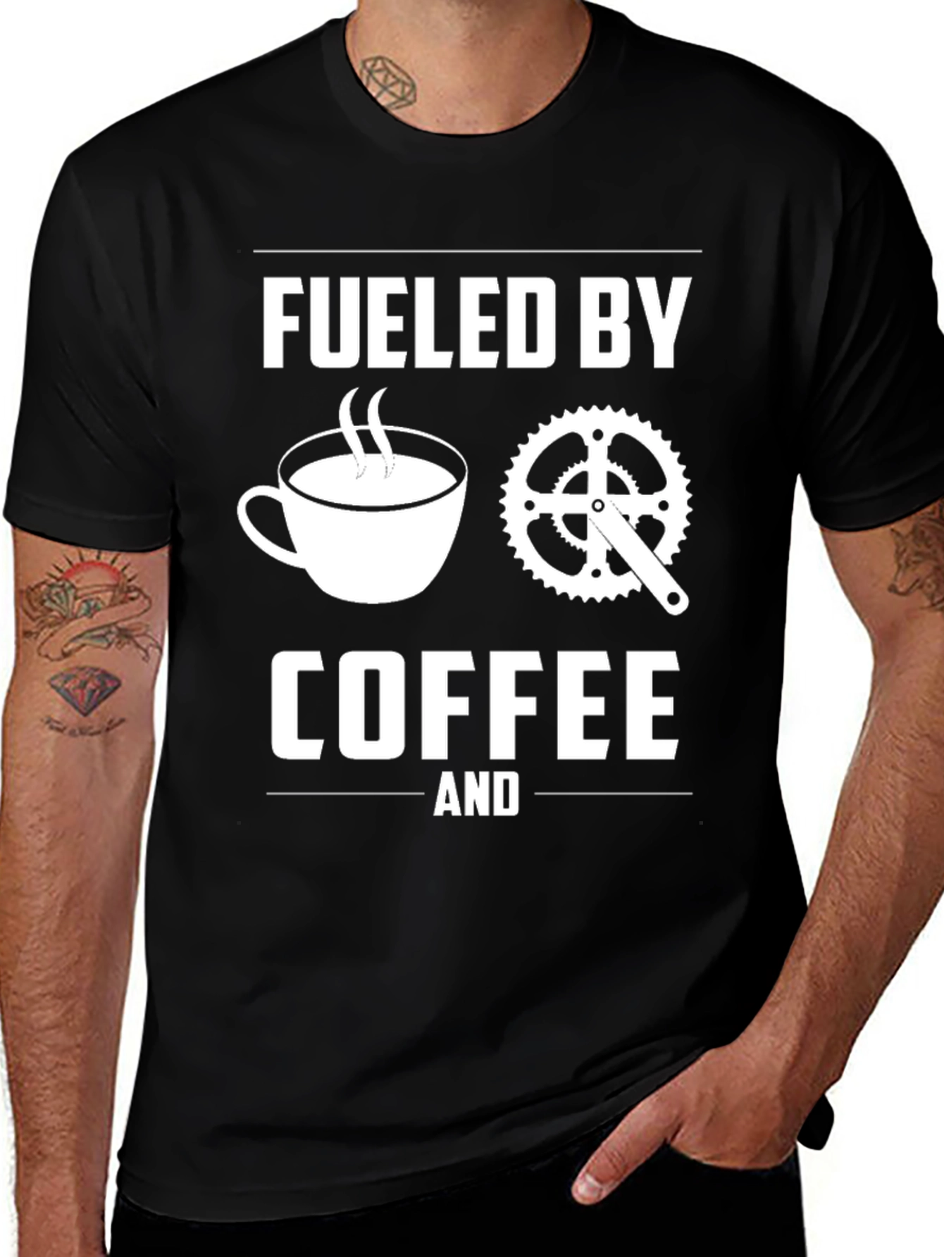 Black Fueled By Coffee & Cycling T-Shirt main image