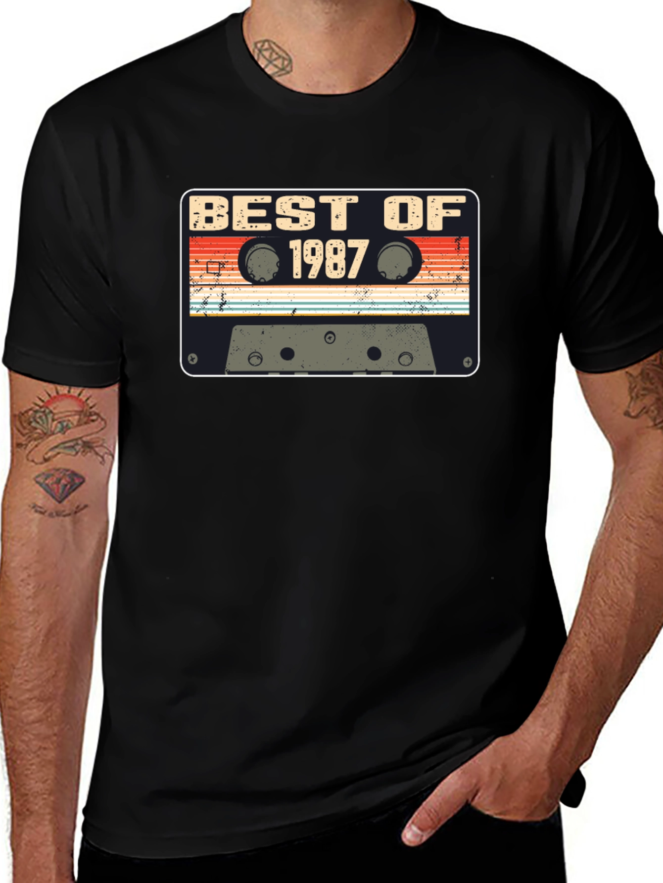 Variant 17 of Best of 1987 Retro Cassette Tape Graphic T-Shirt